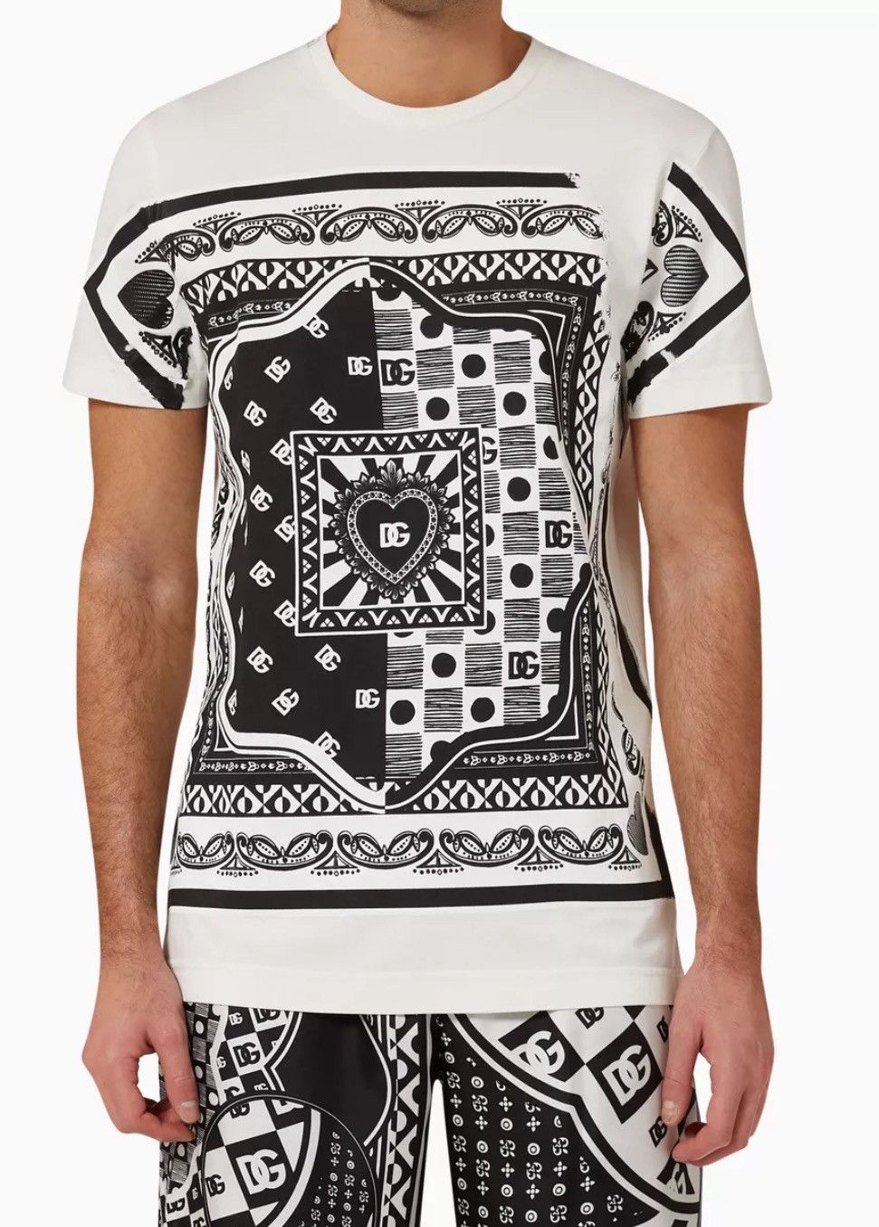 Dolce & Gabbana Dolce & Gabbana DG Bandana White Luxury T-Shirt Size US S / EU 44-46 / 1 - 1 Thumbnail