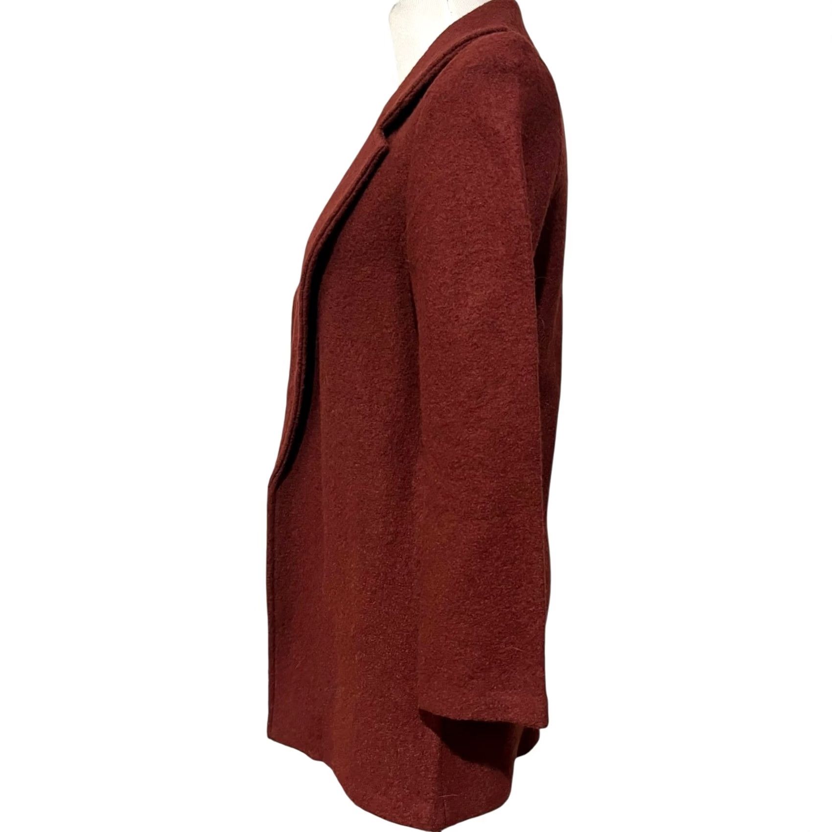 Rachel Zoe Rachel Zoe Hygge Wool Blend Rust Red Jacket Coat Open Front Pockets Size Small Women Wool, Viscose Tweed Jacket Womens Small Rust Red Size S / US 4 / IT 40 - 3 Thumbnail