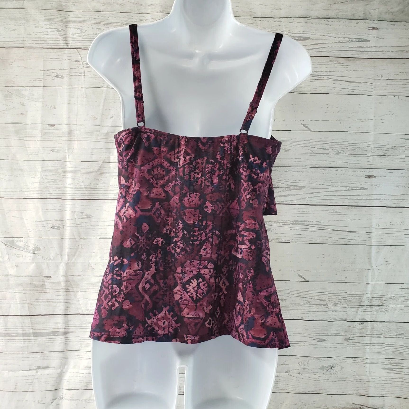 Coldwater Creek Coldwater Creek Tankini Top Womens Size 8 Purple Layered Ruffle Nylon Spandex Blend Size M / US 6-8 / IT 42-44 - 3 Thumbnail