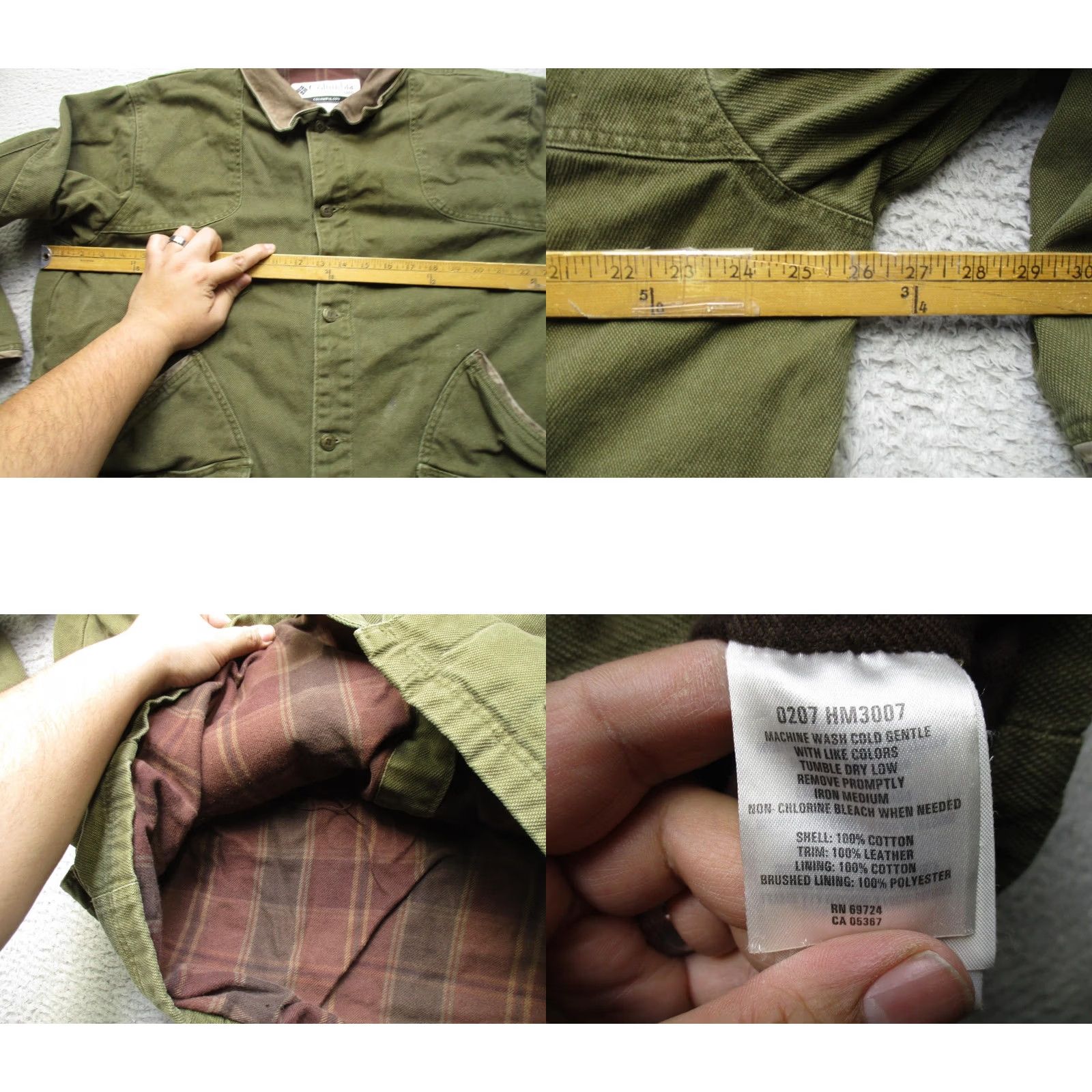 Vintage Columbia Jacket Mens Large Green Canvas Chore Field Snap Front Lined Workwear Size US L / EU 52-54 / 3 - 8 Thumbnail