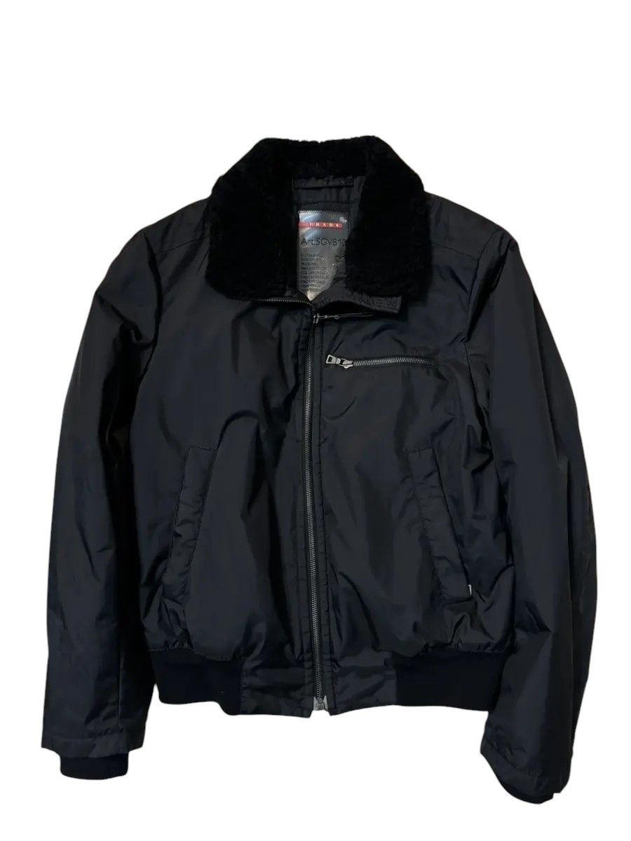 Prada GORE TEX FUR COLLAR BIKER BOMBER JACKET Size US L / EU 52-54 / 3 - 1 Thumbnail