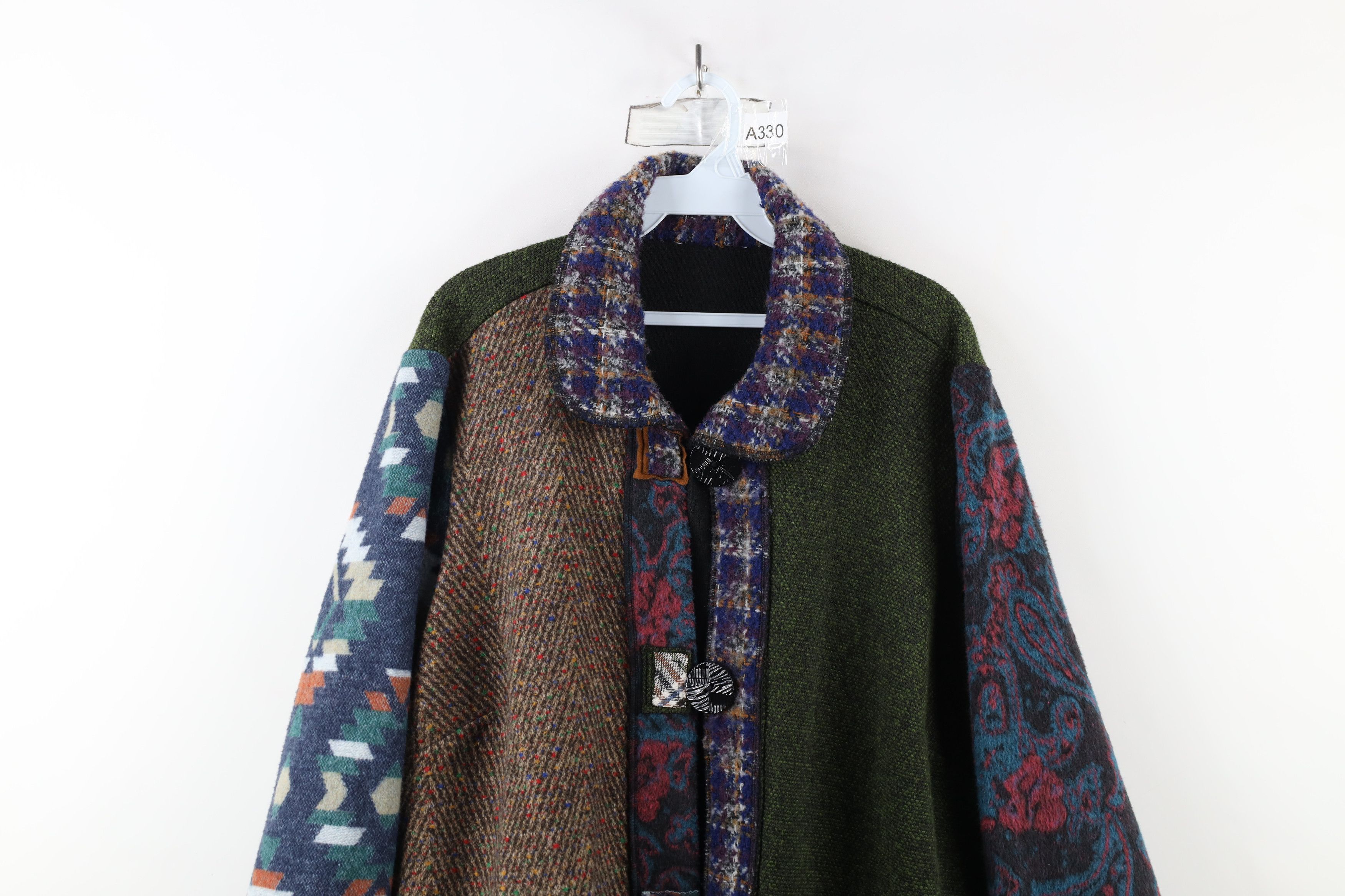 Vintage Vintage 90s Streetwear Fleck Patchwork Quilted Button Jacket Size 3XL / US 20-22 - 2 Thumbnail