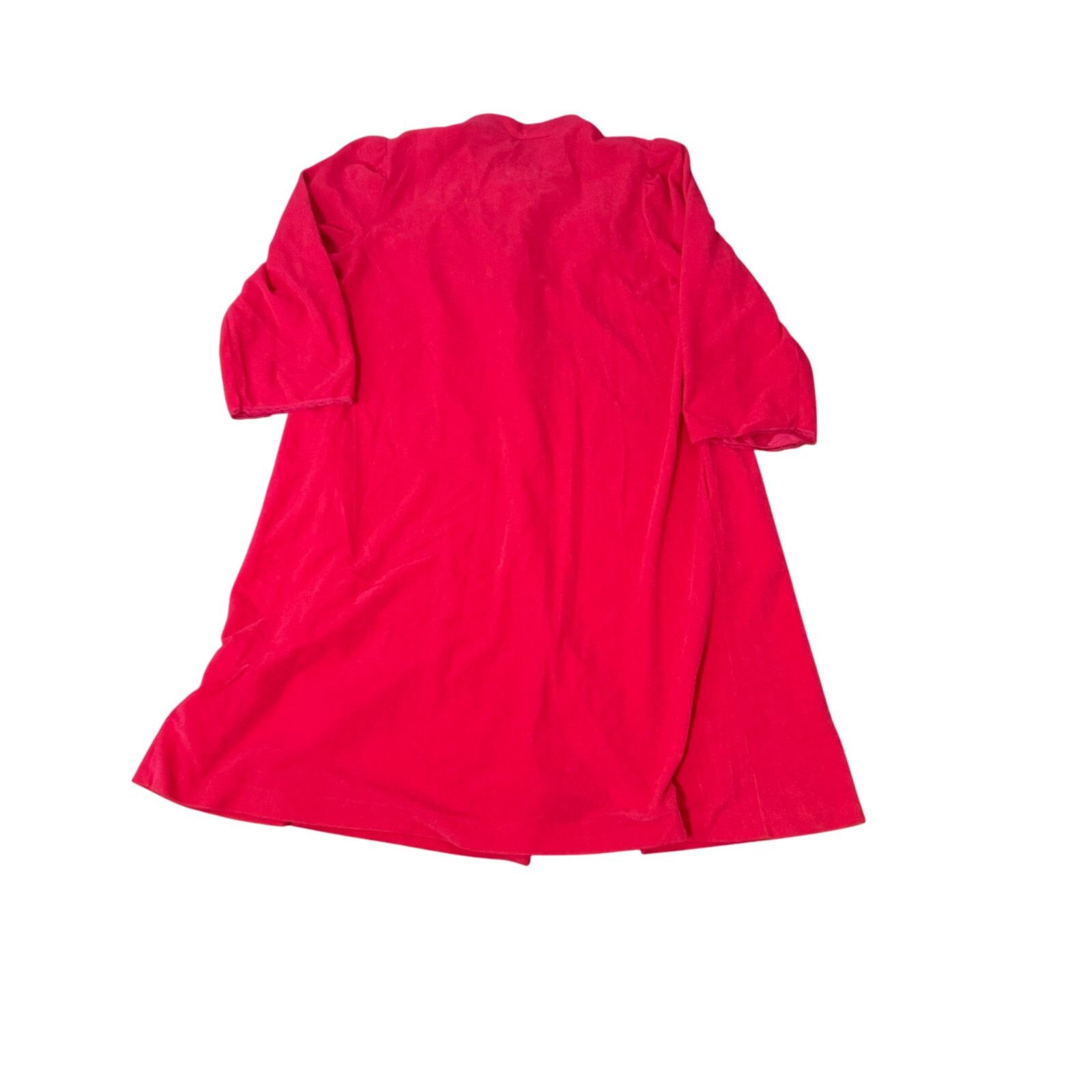 Vintage Vintage Vanity Fair Magenta Velour Long Robe Embroidery Snap Size ONE SIZE - 1 Thumbnail