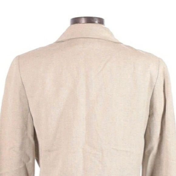 Harve Benard Vtg 80s Linen Blazer Sz 12 Tan Safari Button Down Shacket Size XL / US 12-14 / IT 48-50 - 6 Thumbnail