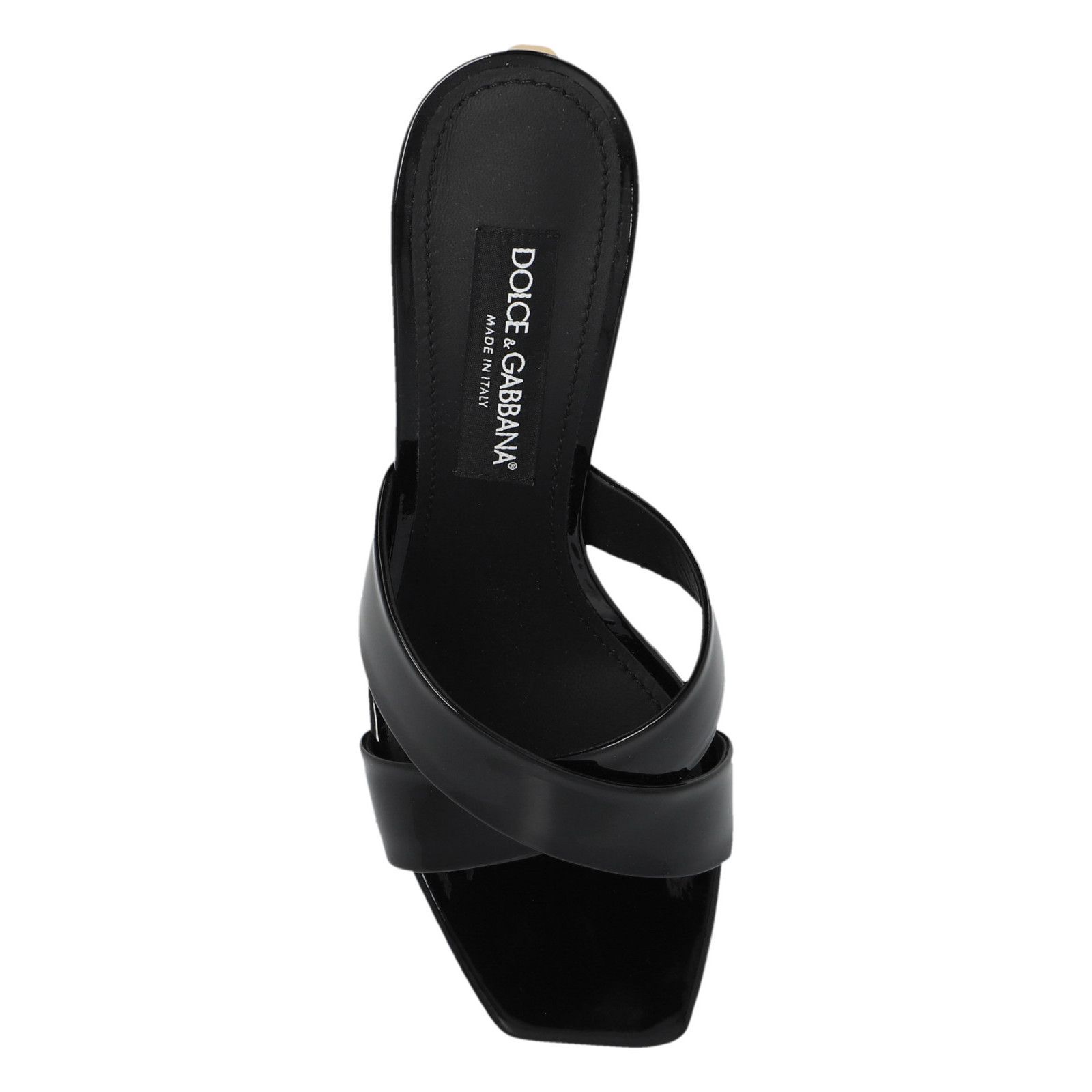 DOLCE&GABBANA Black Leather 90mm Heel Slides New & Authentic