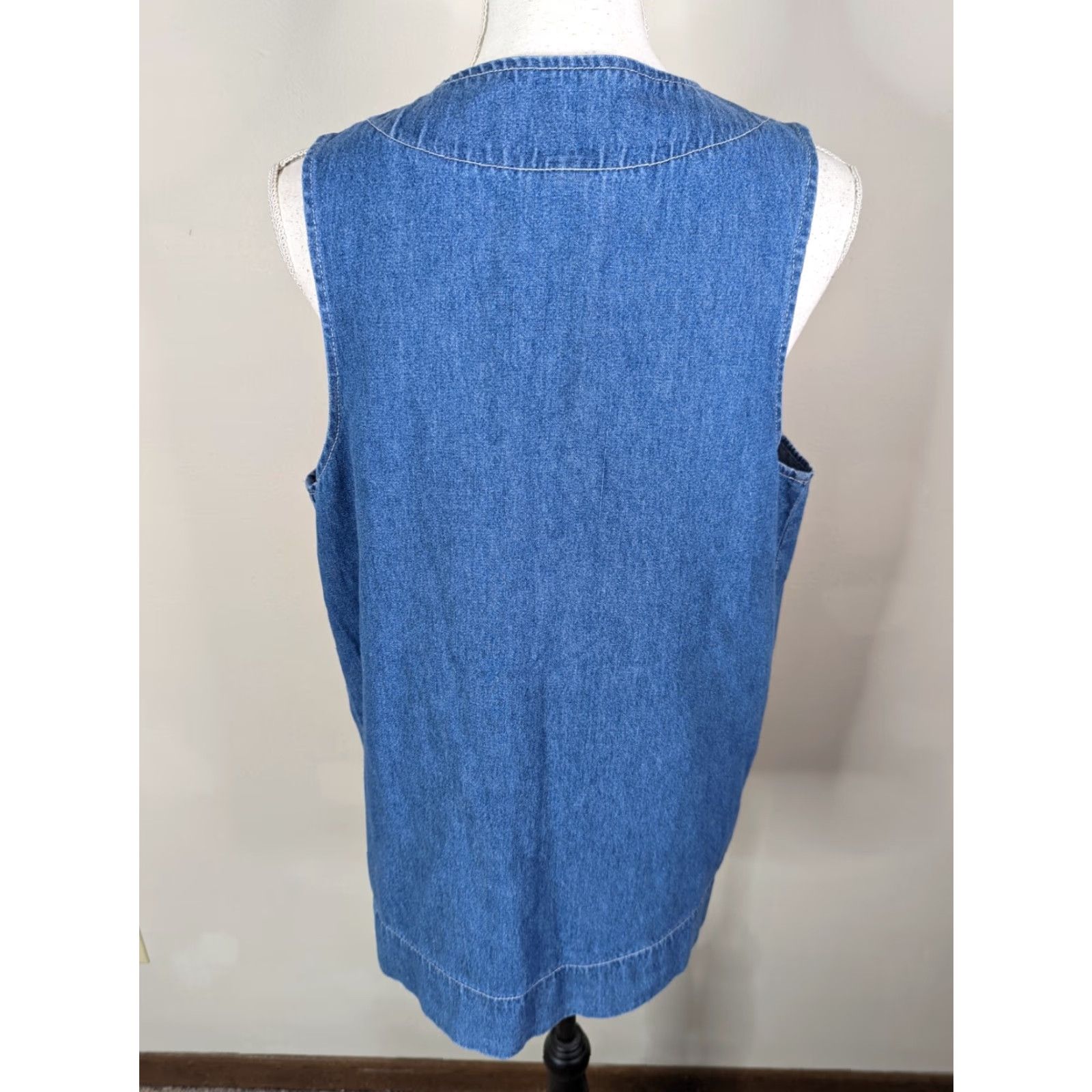 Denime VINTAGE Vest Denim Aztec Southwestern Navajo Jean Buttons Western Women S V1J Shirt Size 28" / US 6 / IT 42 - 3 Thumbnail
