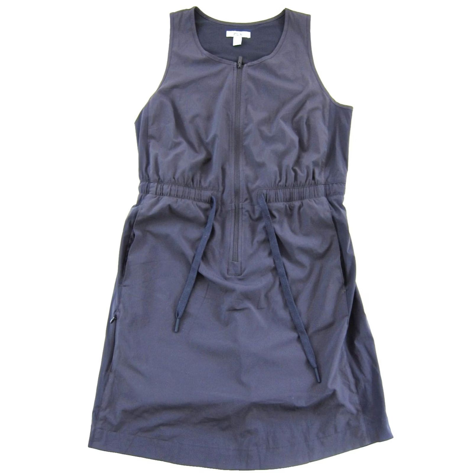 Vintage FLX Blue Stretch Zipper Pocket Shorts Lined Sport Tank Dress Woman XS Size 26" / US 2 / IT 38 - 2 Thumbnail