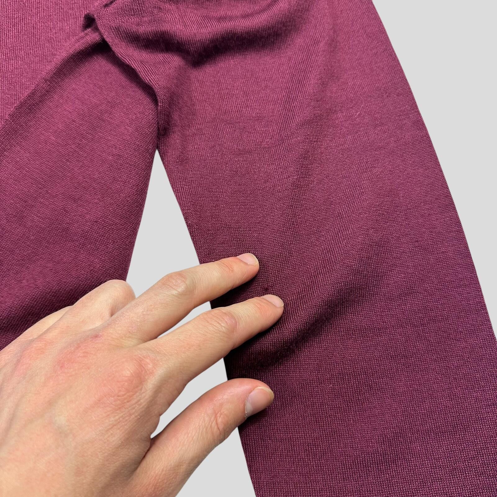 Prada Prada Milano 2018 Wine Ribbed Silk & Wool Knit Sweater - M Size US M / EU 48-50 / 2 - 8 Thumbnail
