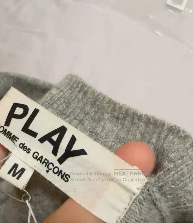 Comme des Garcons Comme Des Garcons Wool cardigan, gray and black heart. Size M / US 6-8 / IT 42-44 - 6 Thumbnail