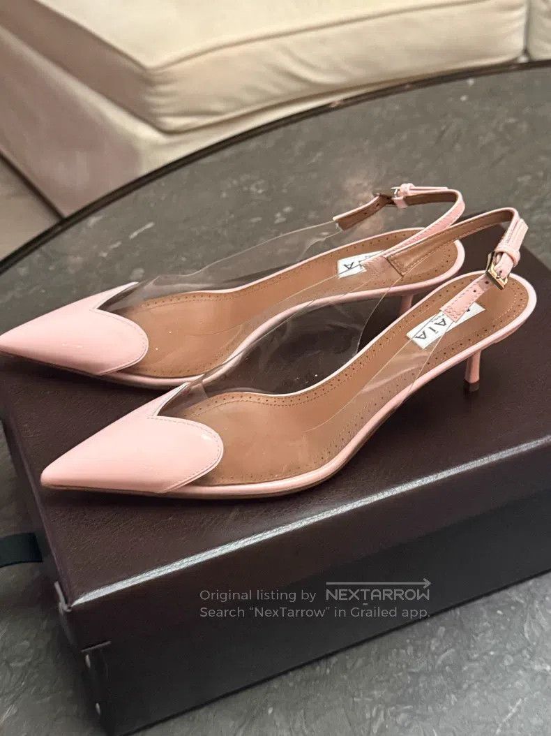 Alaia Heels Pink Heart Design