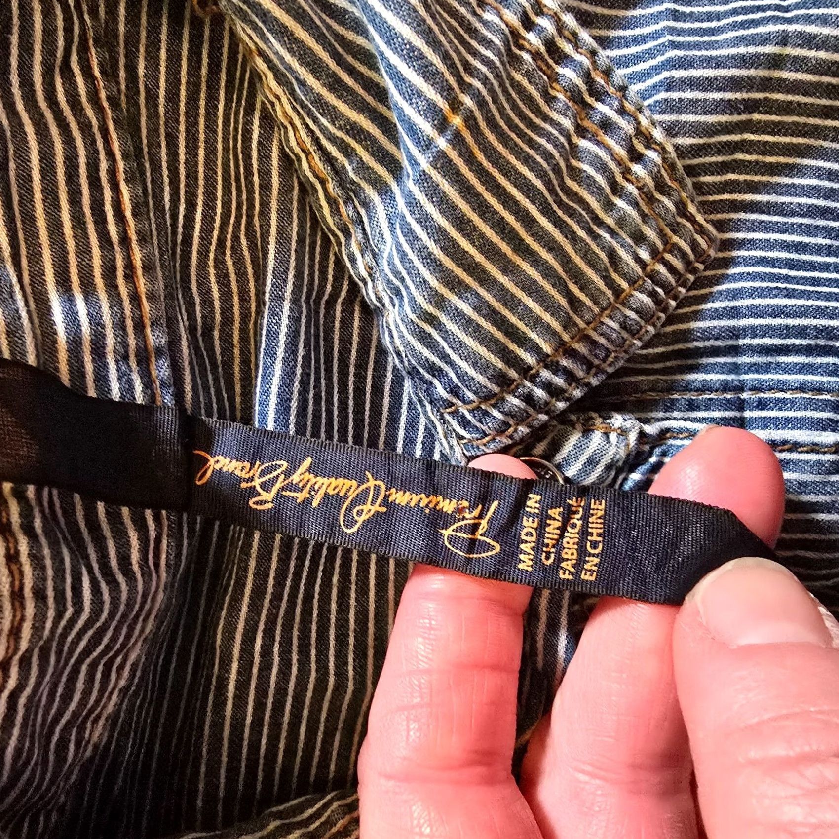 Vintage Seven Jeans Top Womens Size Small Blue White Striped Chambray Button Up Casual Shirt S Blue Striped Chambray Button Up Womens Mens? No Size S / US 4 / IT 40 - 5 Thumbnail