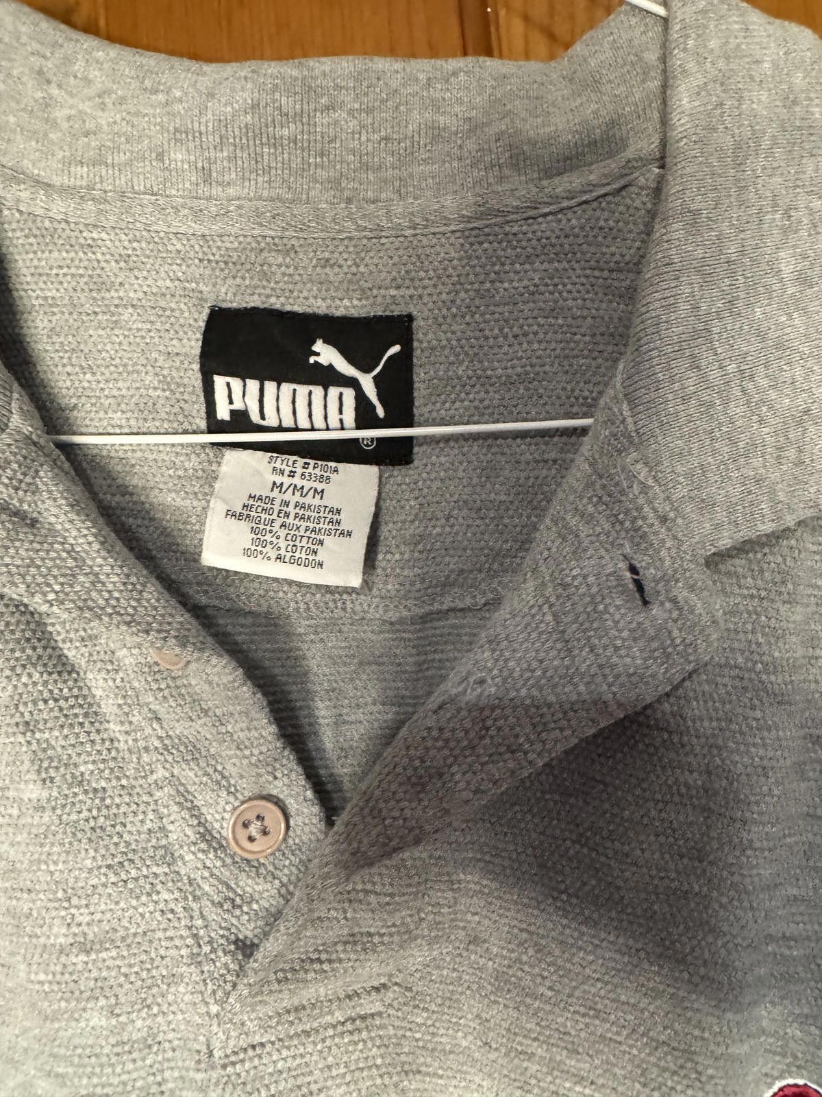 Puma Puma Men's Grey and Red Short Sleeve Polo Shirt Size US M / EU 48-50 / 2 - 4 Thumbnail