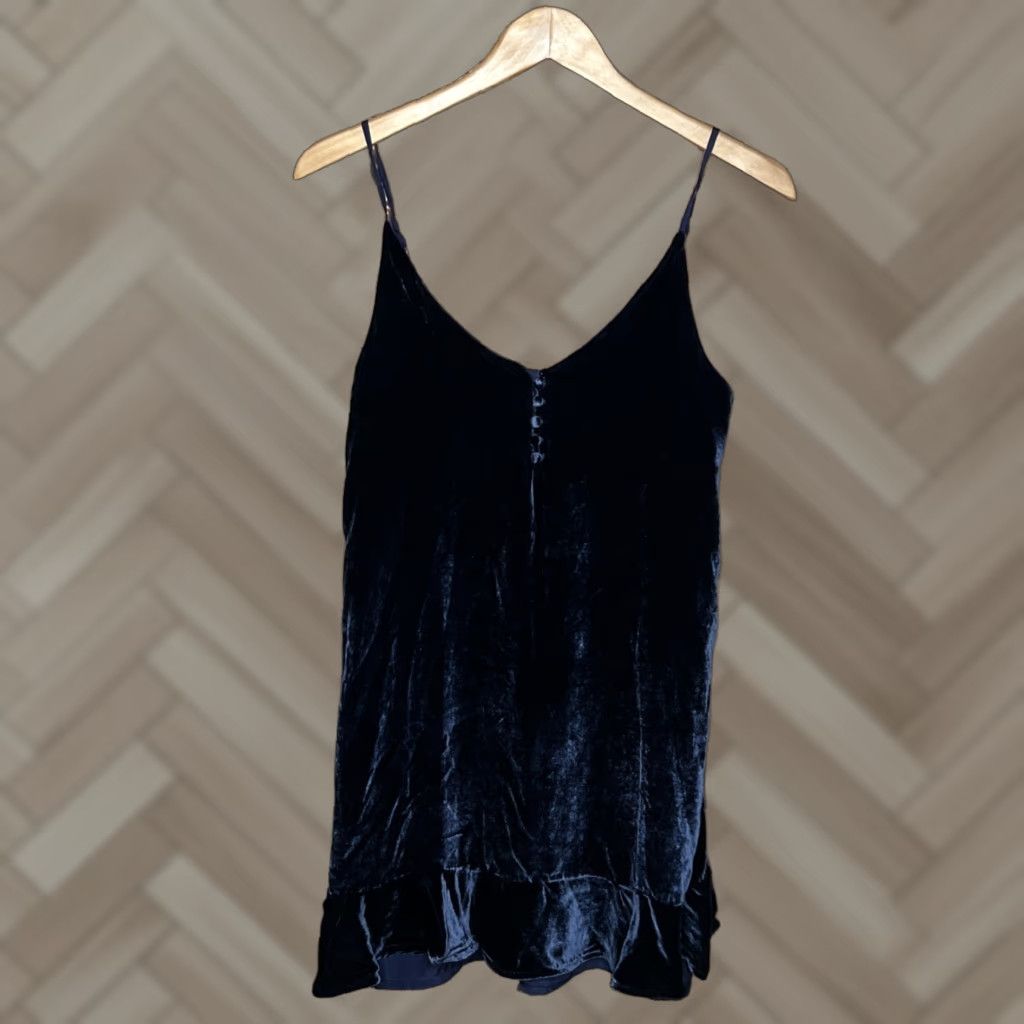 Rails VINTAGE? Wait, Rails Audrina Velvet Slip Dress Blue Womens Small Size S / US 4 / IT 40 - 1 Thumbnail