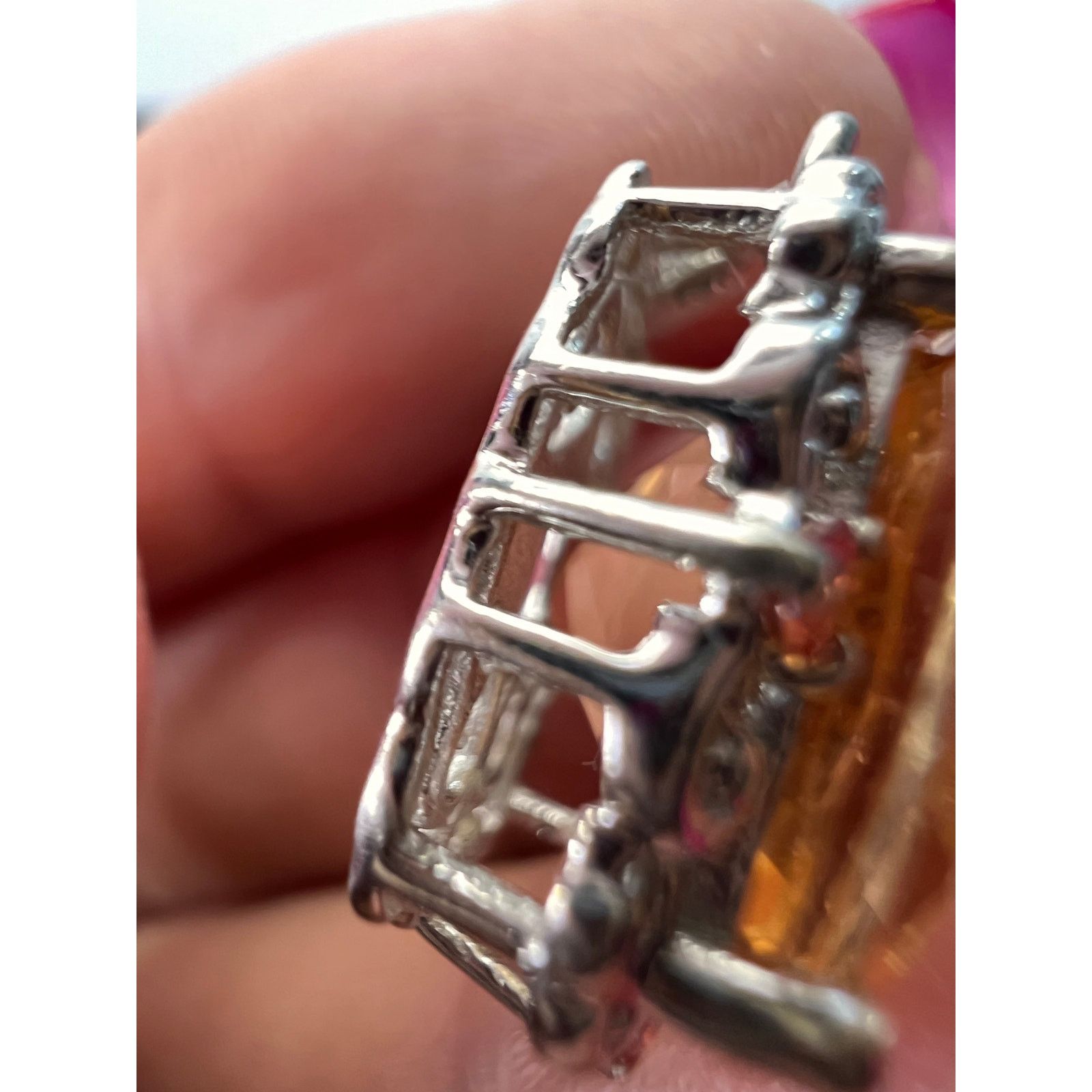Other Morganite quartz and orange spinel sterling silver earrings Size ONE SIZE - 7 Thumbnail