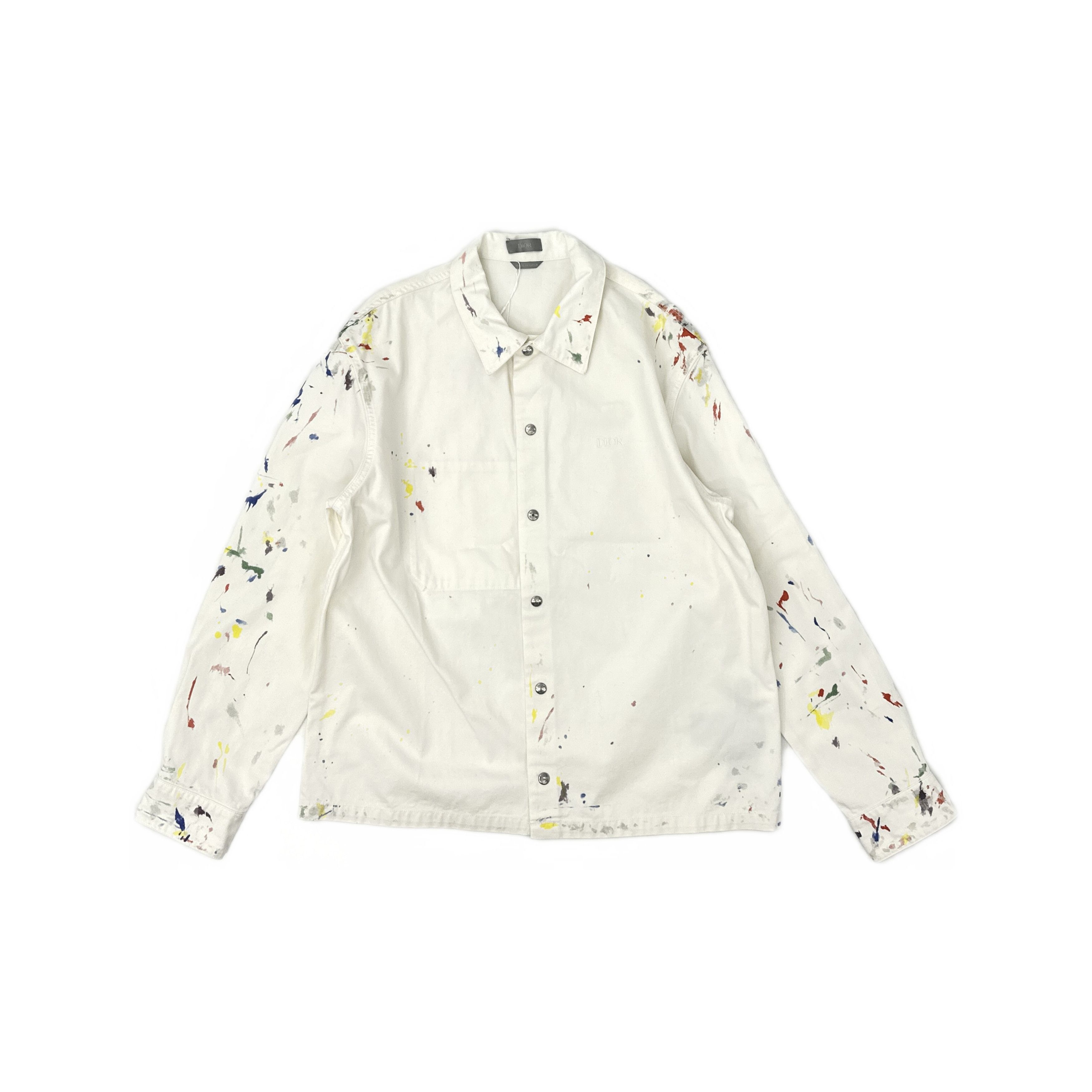 Dior Dior Paint Splatter Denim Shirt Size 50 Size US M / EU 48-50 / 2 - 1 Thumbnail