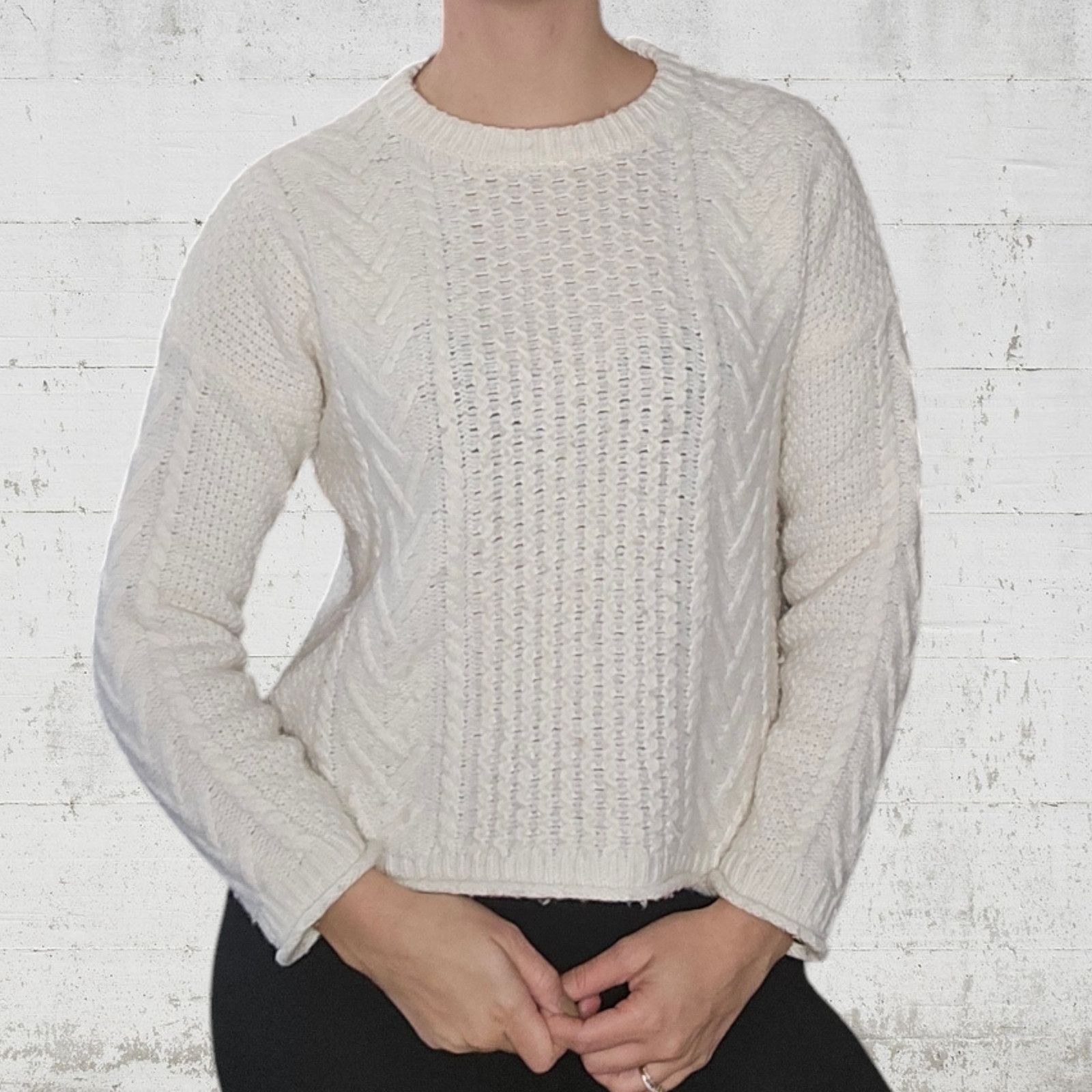 Madewell Madewell Ivory Cable Knit Wool Alpaca Sweater Size Small Size S / US 4 / IT 40 - 10 Thumbnail