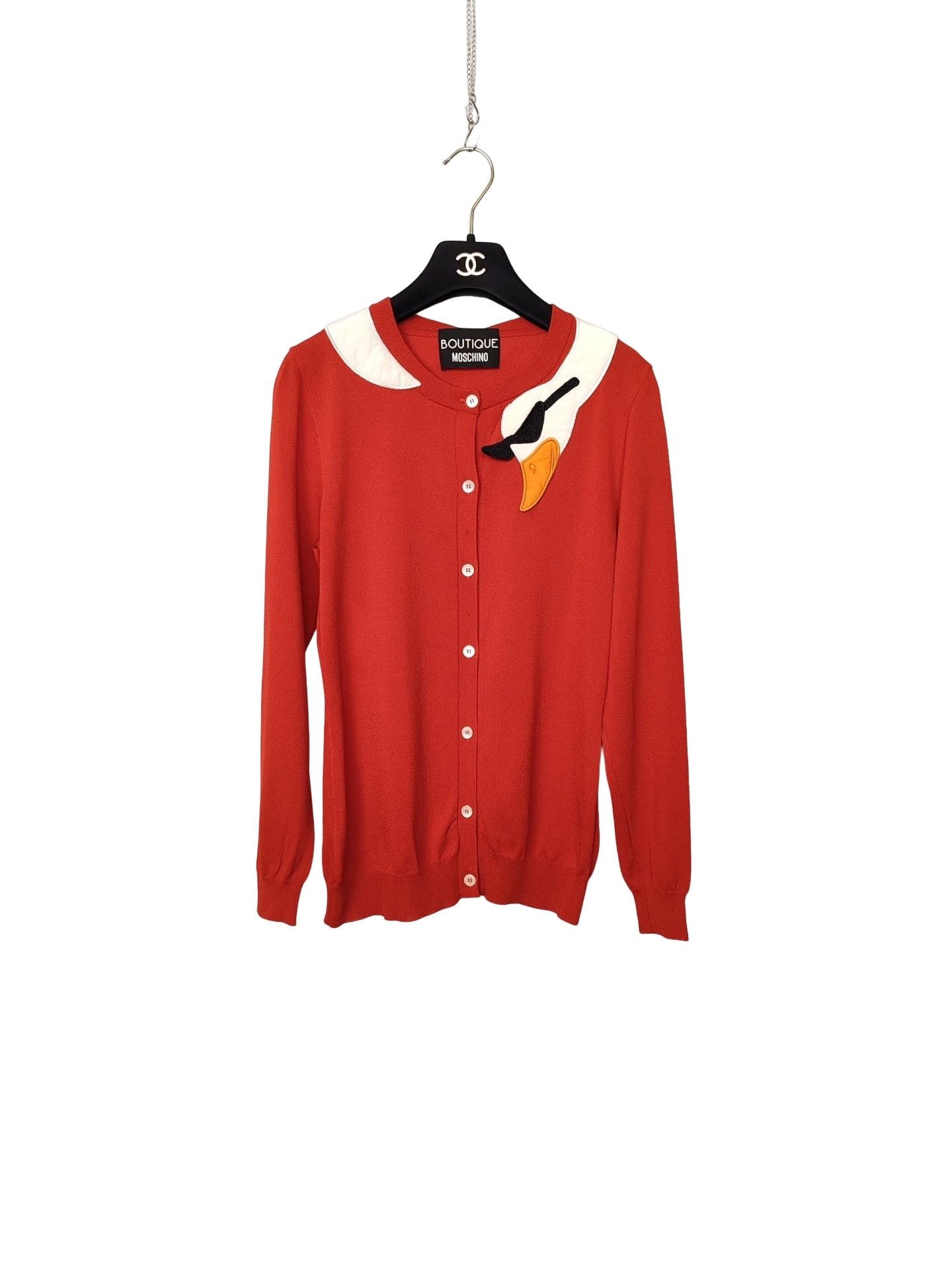 Boutique Moschino Boutique Moschino Swan Embroidered Cardigan Size 40 Size S / US 4 / IT 40 - 1 Thumbnail