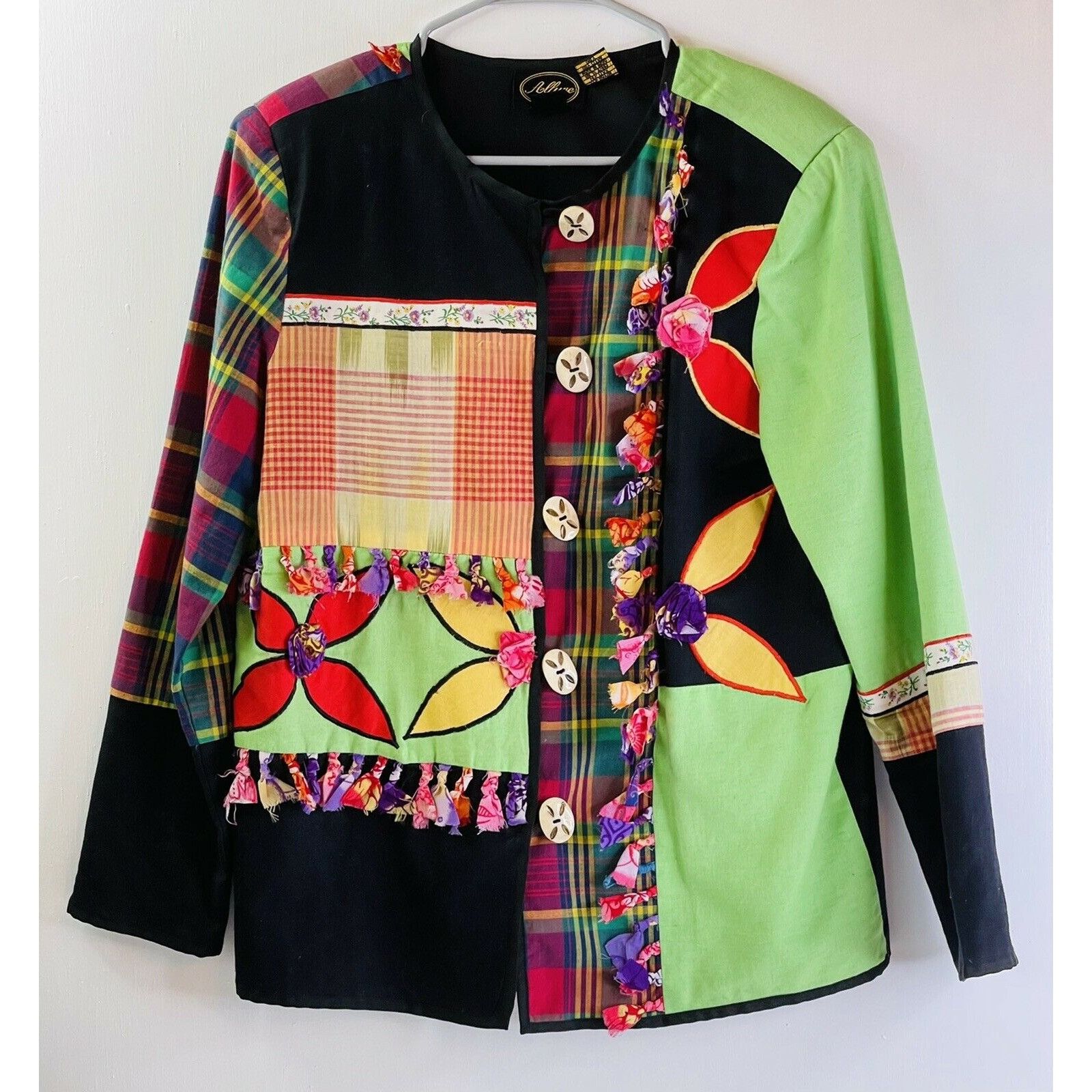 Other Vintage Allure Patchwork Jacket Crazy Quilt Applique Wearabl Size M / US 6-8 / IT 42-44 - 11 Thumbnail