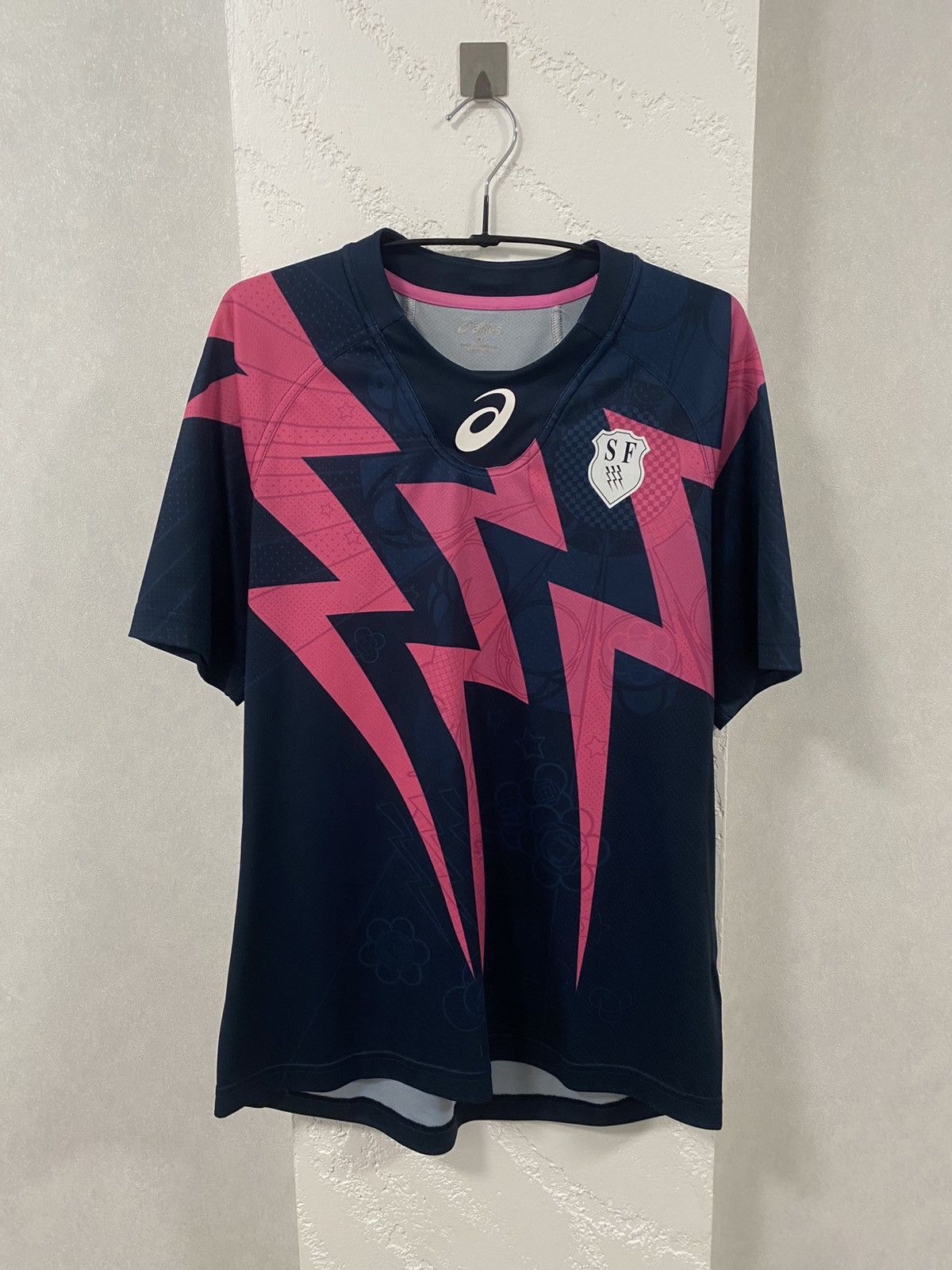 Asics Asics Stade Francais Rugby 2015/2016 home jersey size: M Size US M / EU 48-50 / 2 - 1 Thumbnail