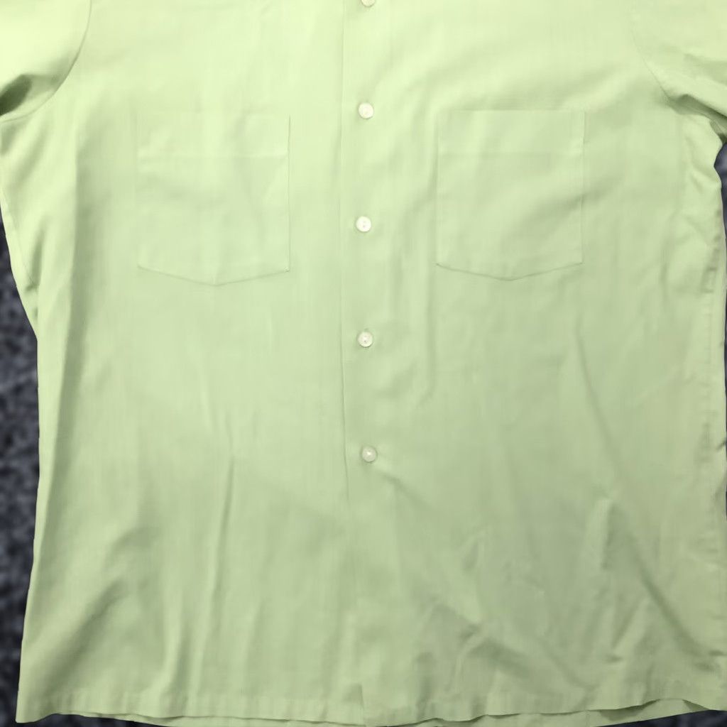 JCPenney Men's TownCraft Jcpenny Penn Prest M Vintage Green Short Sleeve Button Up Shirt Size US M / EU 48-50 / 2 - 1 Thumbnail