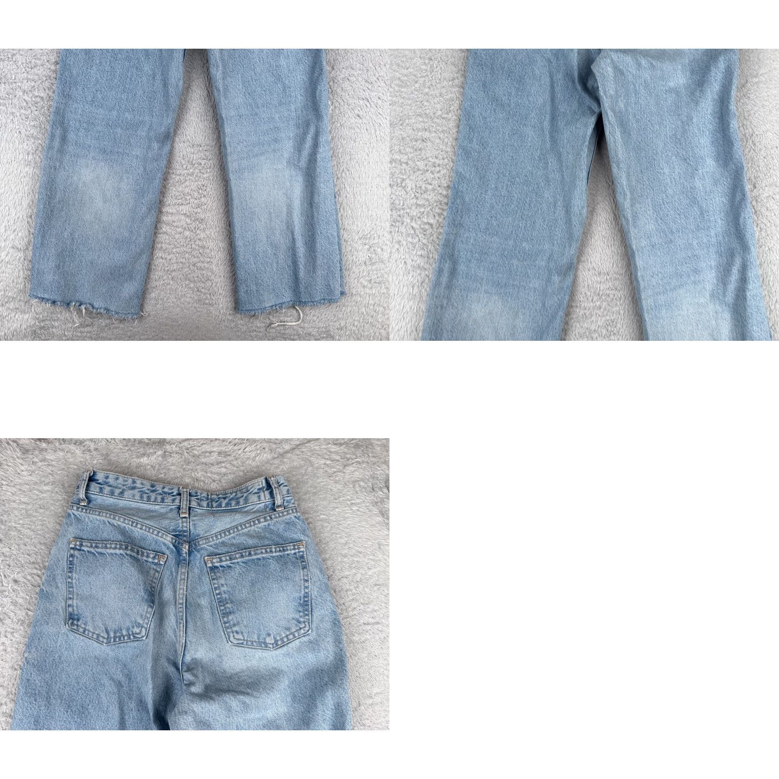 Zara Zara Jeans Women 4 Blue Wide-Leg High Rise Distressed Cotton Blend Raw Hem 25x28 Denim Trousers Casual Western 90s Mens? Size 27" / US 4 / IT 40 - 10 Thumbnail