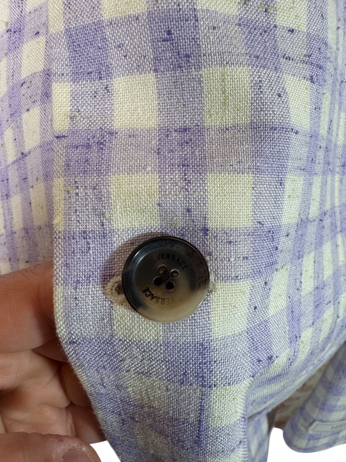 Versace Versace Men’s Suit Lilac Ivory Checkered Size 48 Size 38R - 7 Thumbnail