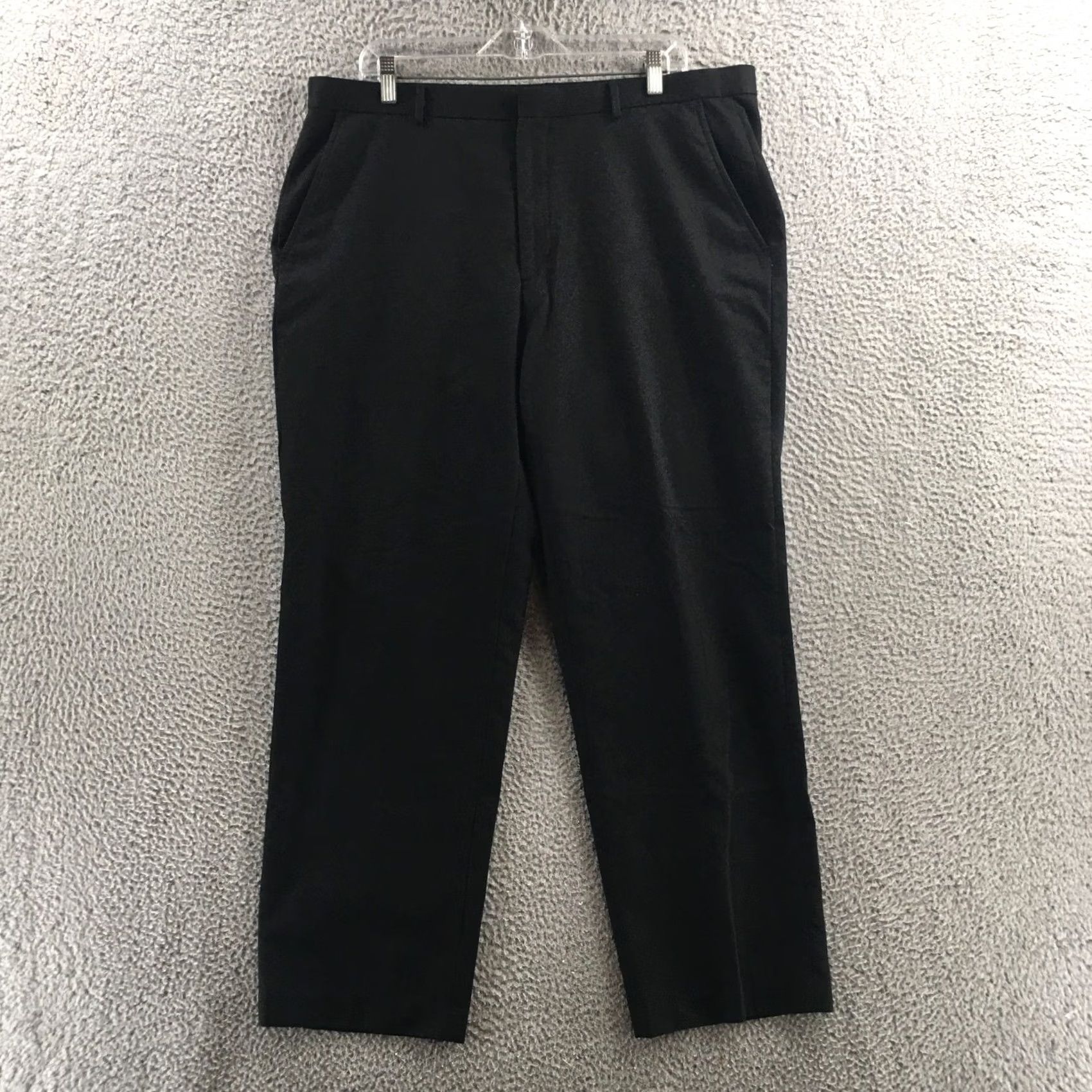 Calvin Klein Calvin Klein Dress Pants Mens 38x30 Black Mid Rise Casual Shirt Flat Front Straight Leg 39 Waist Regular Fit Size US 38 / EU 54 - 2 Thumbnail