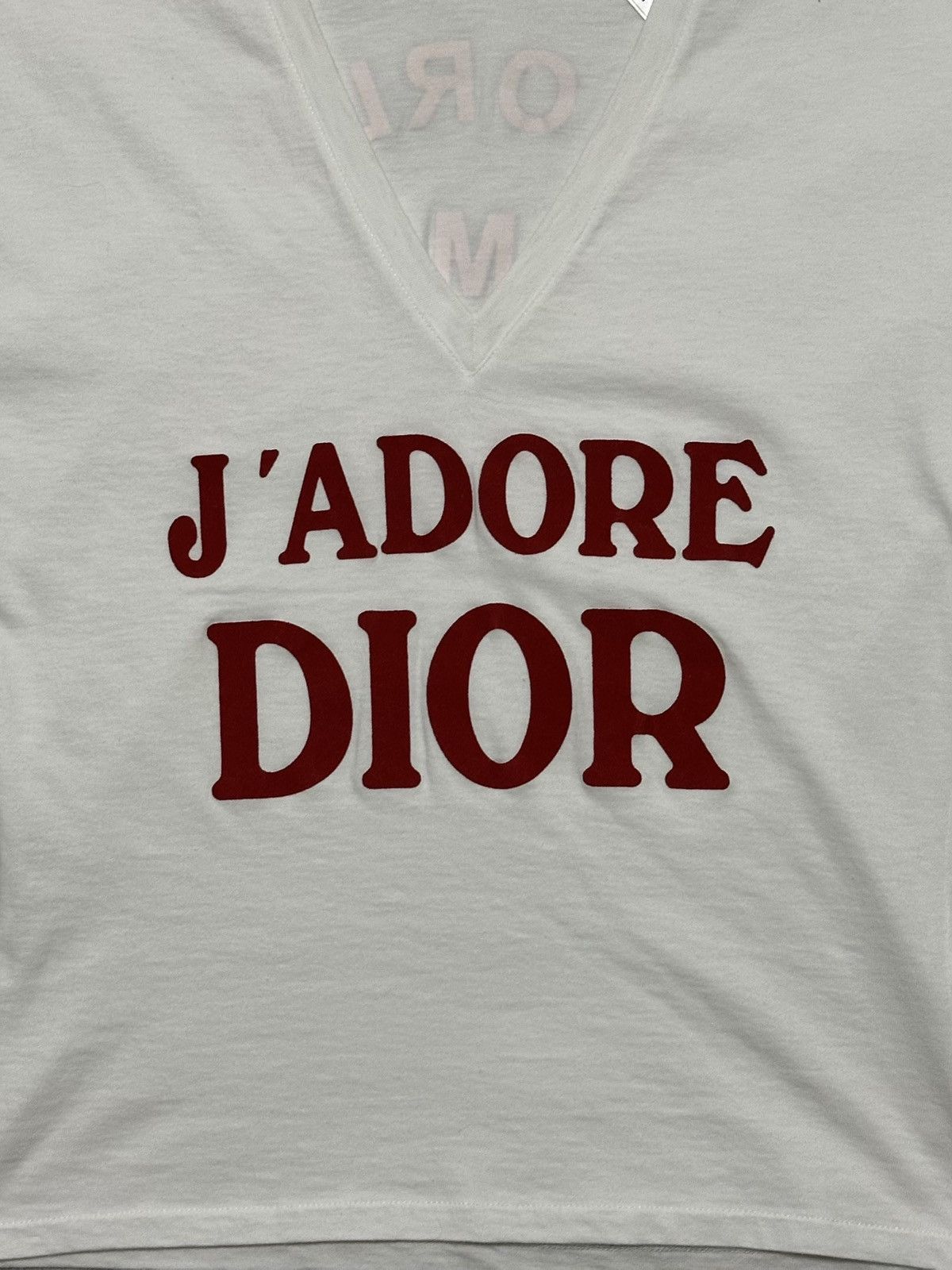 Dior CHRISTIAN DIOR F/W 2003 "J'ADORE DIOR" V-neck T-Shirt Size S / US 4 / IT 40 - 3 Thumbnail