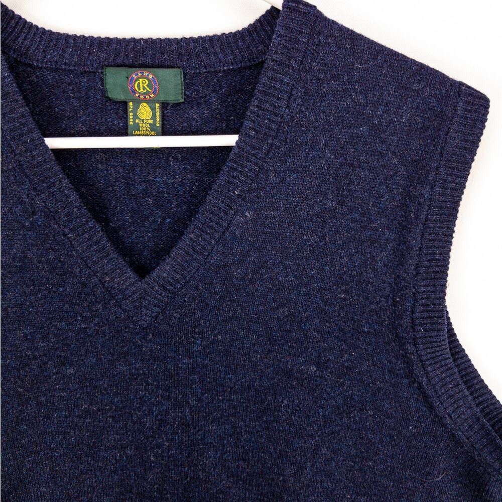 Band Tees Club Room Sleeveless Wool Sweater Men's Large Navy Blue Pur Size US XS / EU 42 / 0 - 2 Thumbnail