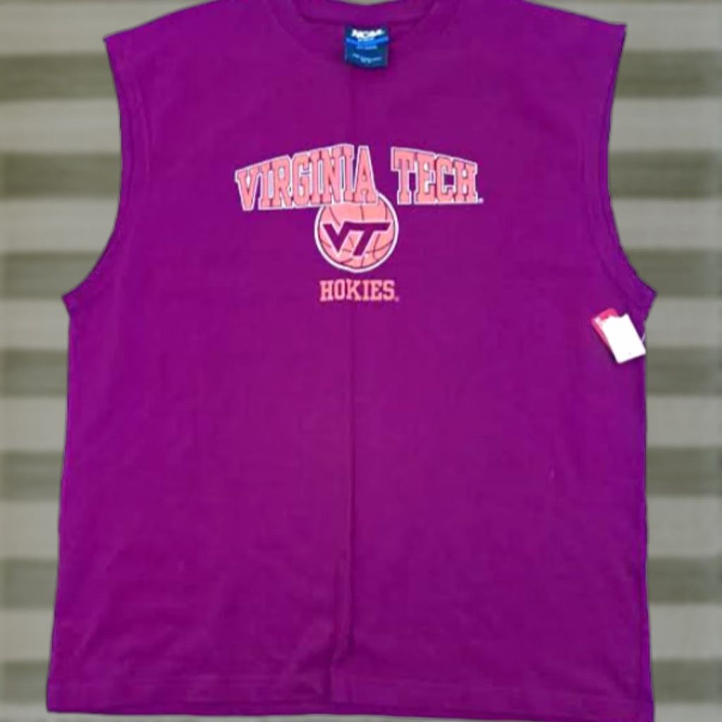 NCAA Virginia Tech Hokies Tank Top NWT NCAA XL Men's Burgundy Sleeveless T-Shirt Houston? Size US XL / EU 56 / 4 - 1 Thumbnail