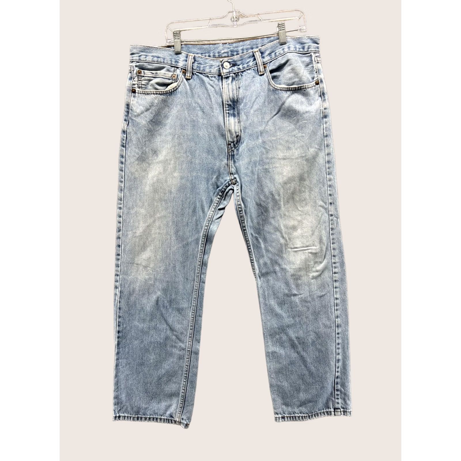 Levi's Levi's 505 Jeans Mens 38x30 Blue Regular Fit Straight Leg Denim Light Wash Size US 38 / EU 54 - 1 Thumbnail