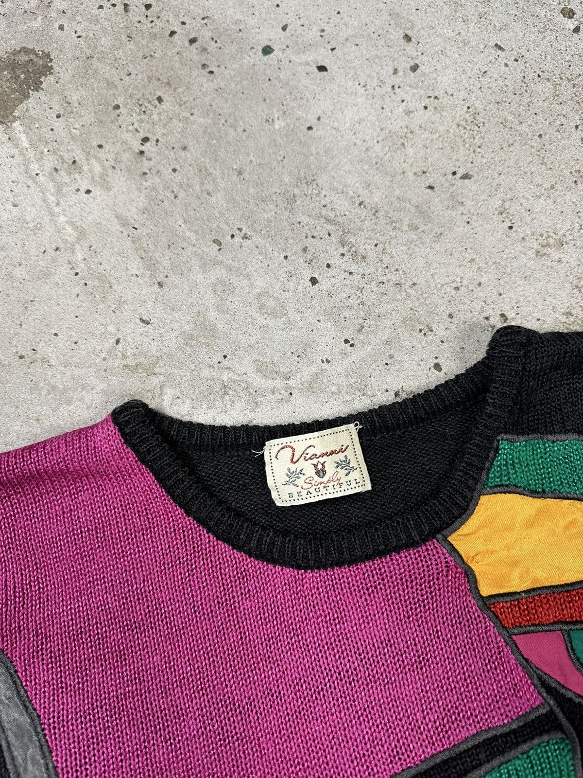 Japanese Brand × Vintage Vintage 80s Pop Art Mosaic Picasso Sweater Jumper Size US XL / EU 56 / 4 - 7 Thumbnail
