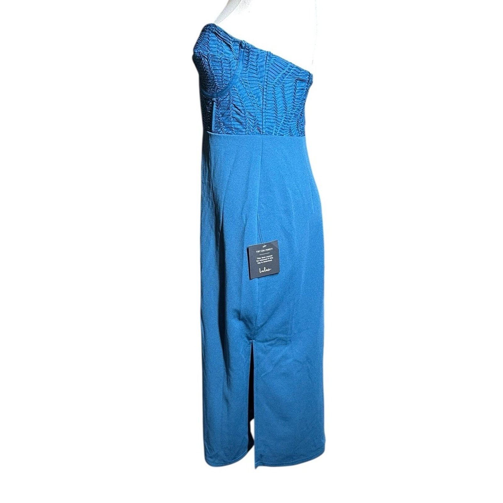 Other Lulus Passionate Aura Teal Blue Strapless Midi Dress Sz M Size M / US 6-8 / IT 42-44 - 6 Thumbnail