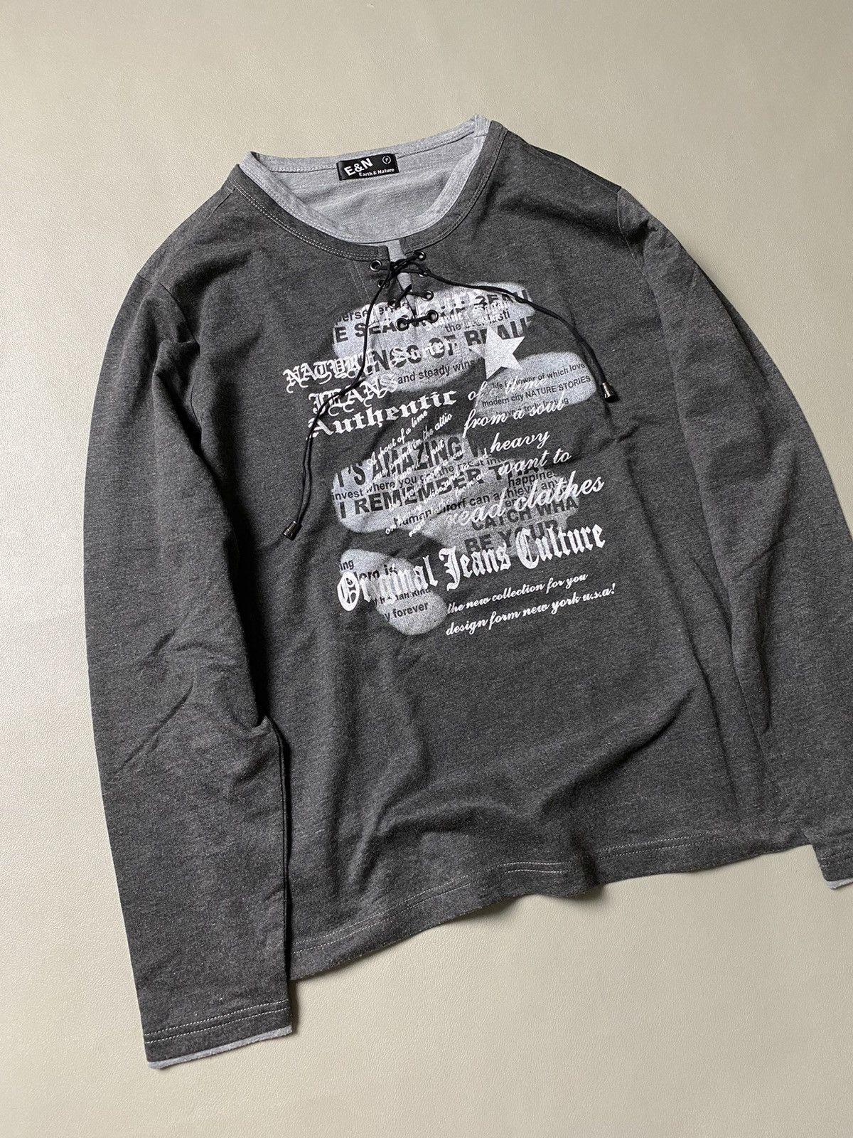 Hysteric Glamour × If Six Was Nine × Japanese Brand Y2K Earth Nature Laces Up Poem Longsleeve Size US L / EU 52-54 / 3 - 2 Thumbnail