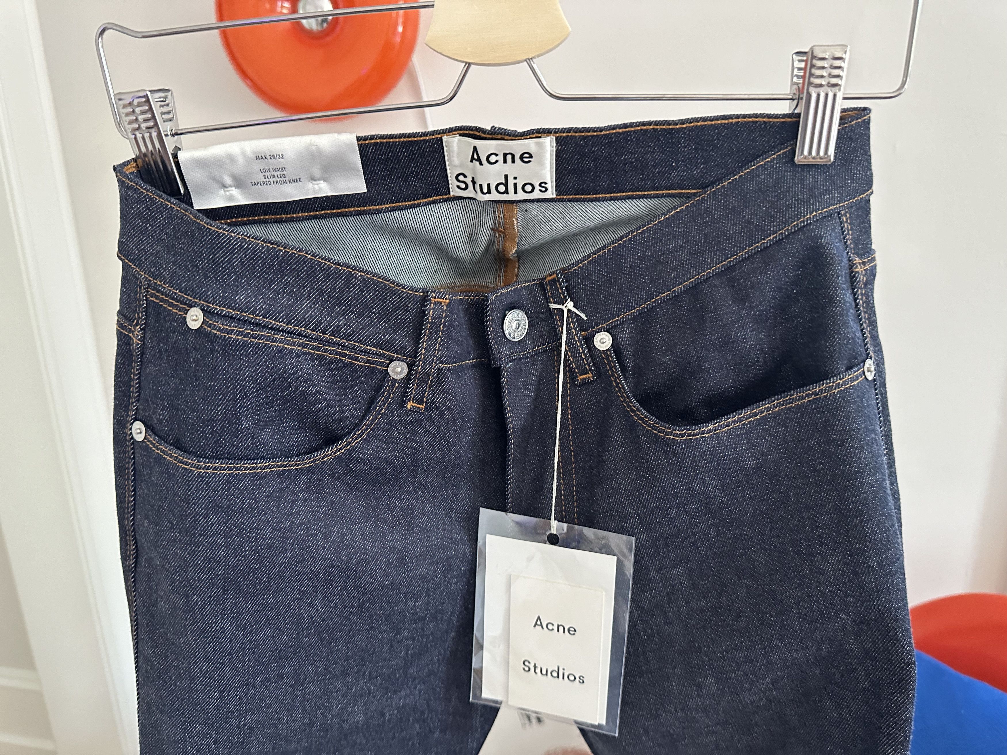 ACNE STUDIOS Men's Dark Denim Selvedge Jeans Size 29 x 32 - Main Image