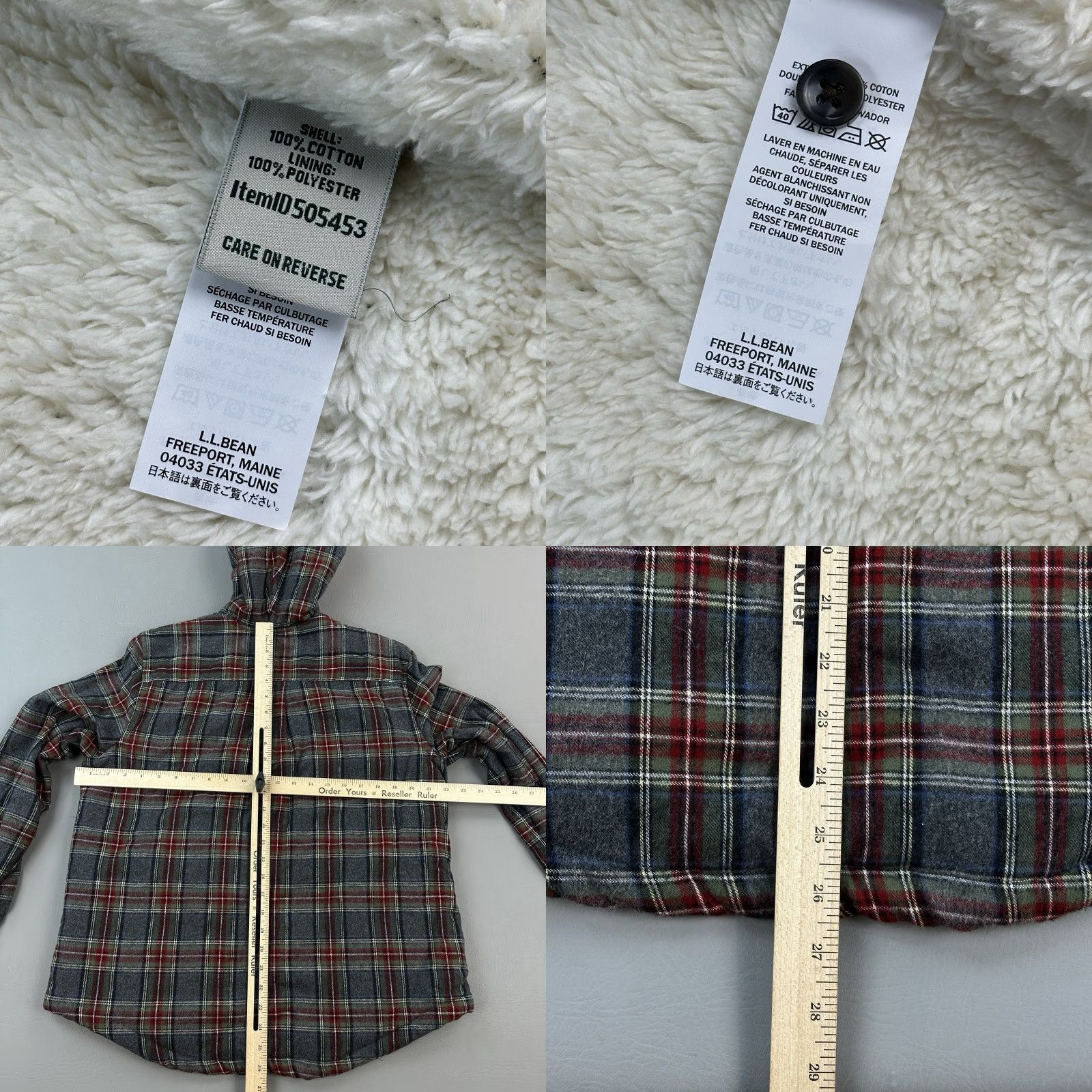 Vintage LL Bean Hoodie Women's Medium Scotch Plaid Relaxed Sherpa Lined Flannel Jacket Size M / US 6-8 / IT 42-44 - 8 Thumbnail