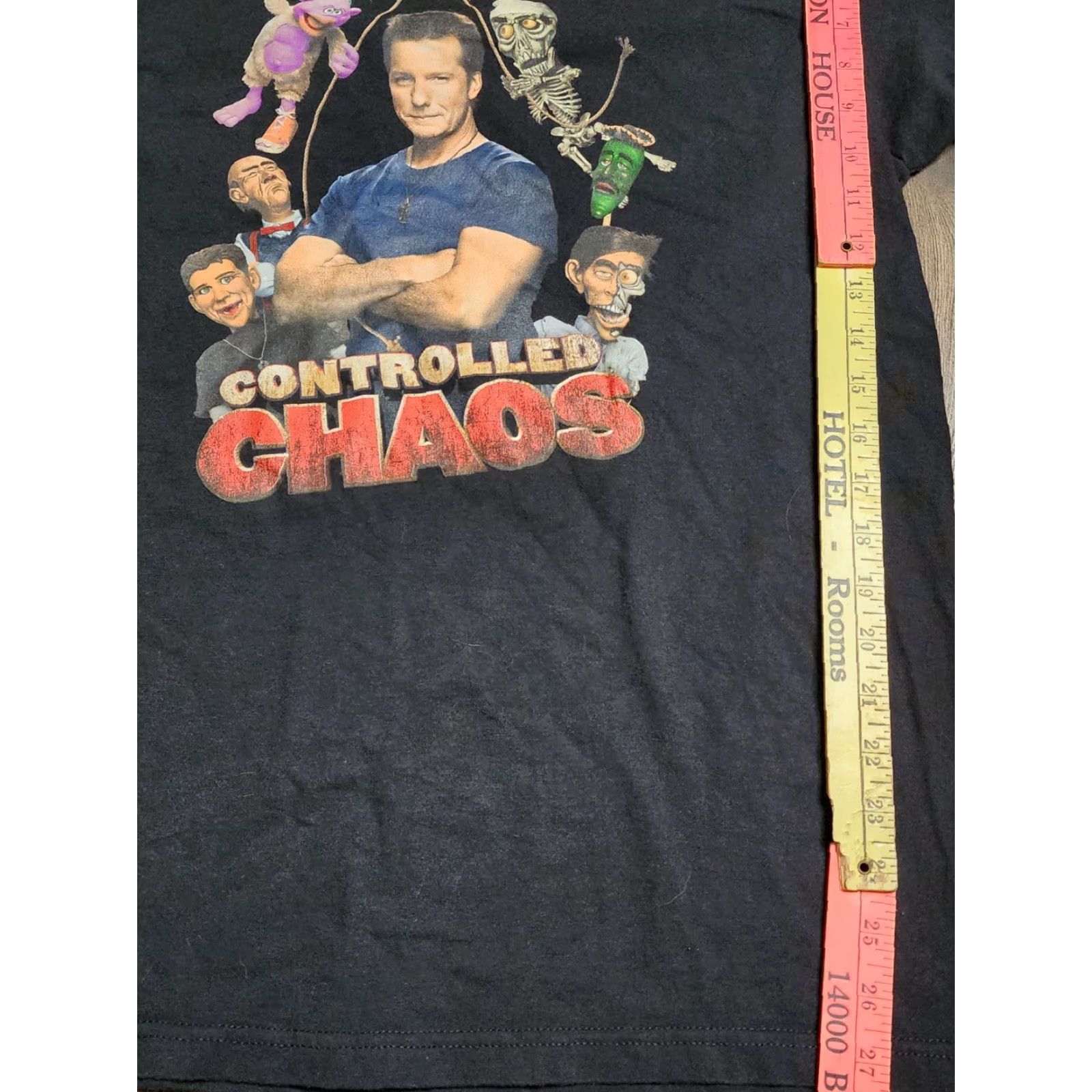 Vintage Jeff Dunham Controlled Chaos Tour 2012 T-Shirt Mens XL Black Graphic Tee Double-Sided Comedy Size US XL / EU 56 / 4 - 3 Thumbnail