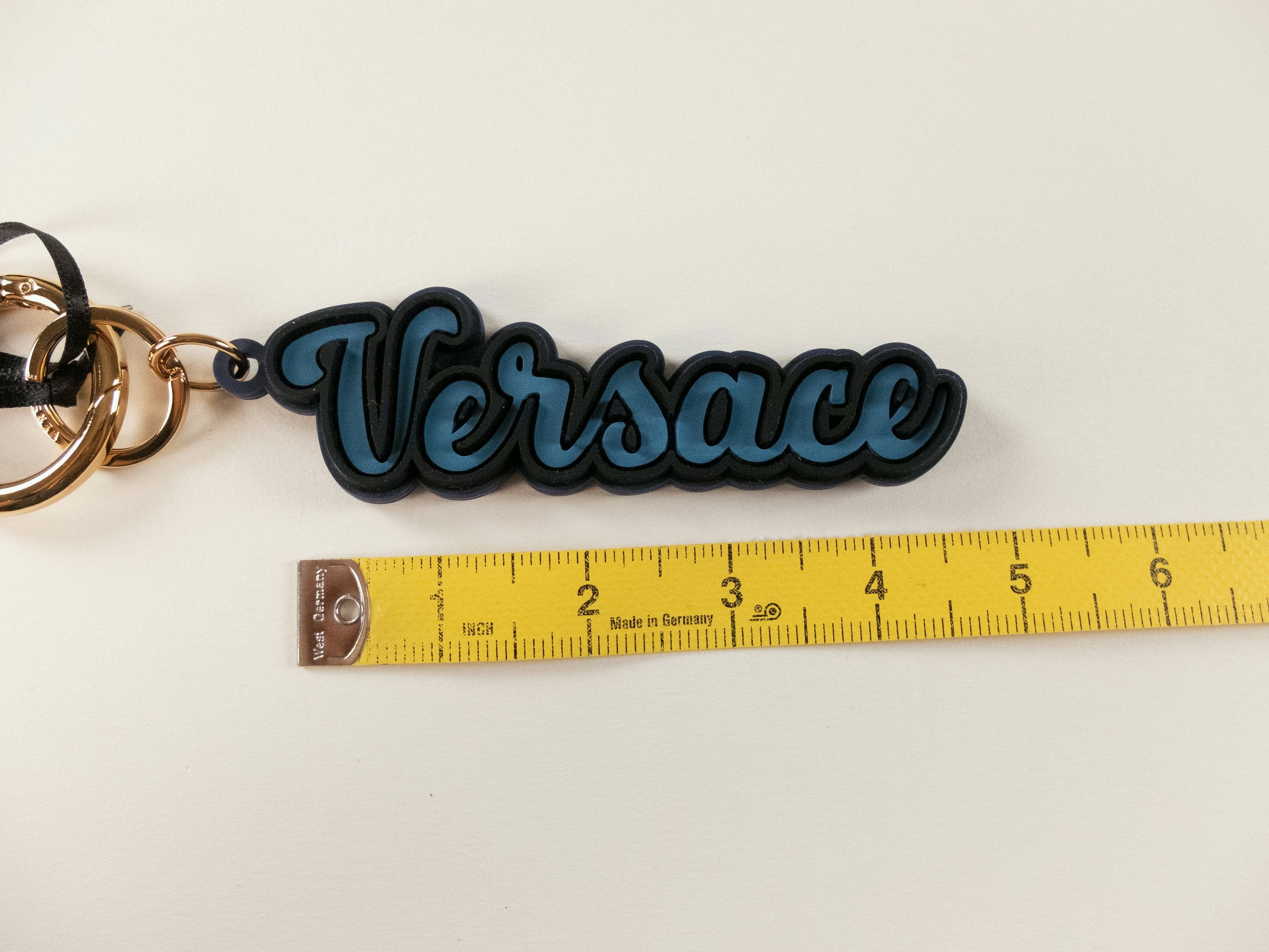 Versace VERSACE blue black logo pendant varsity silicone keyring Size ONE SIZE - 6 Thumbnail