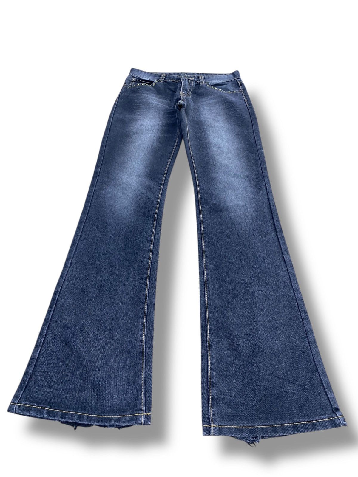 Japanese Brand Japanese Brand Black Faded Wash Style Flare Jeans Size US 32 / EU 48 - 1 Thumbnail