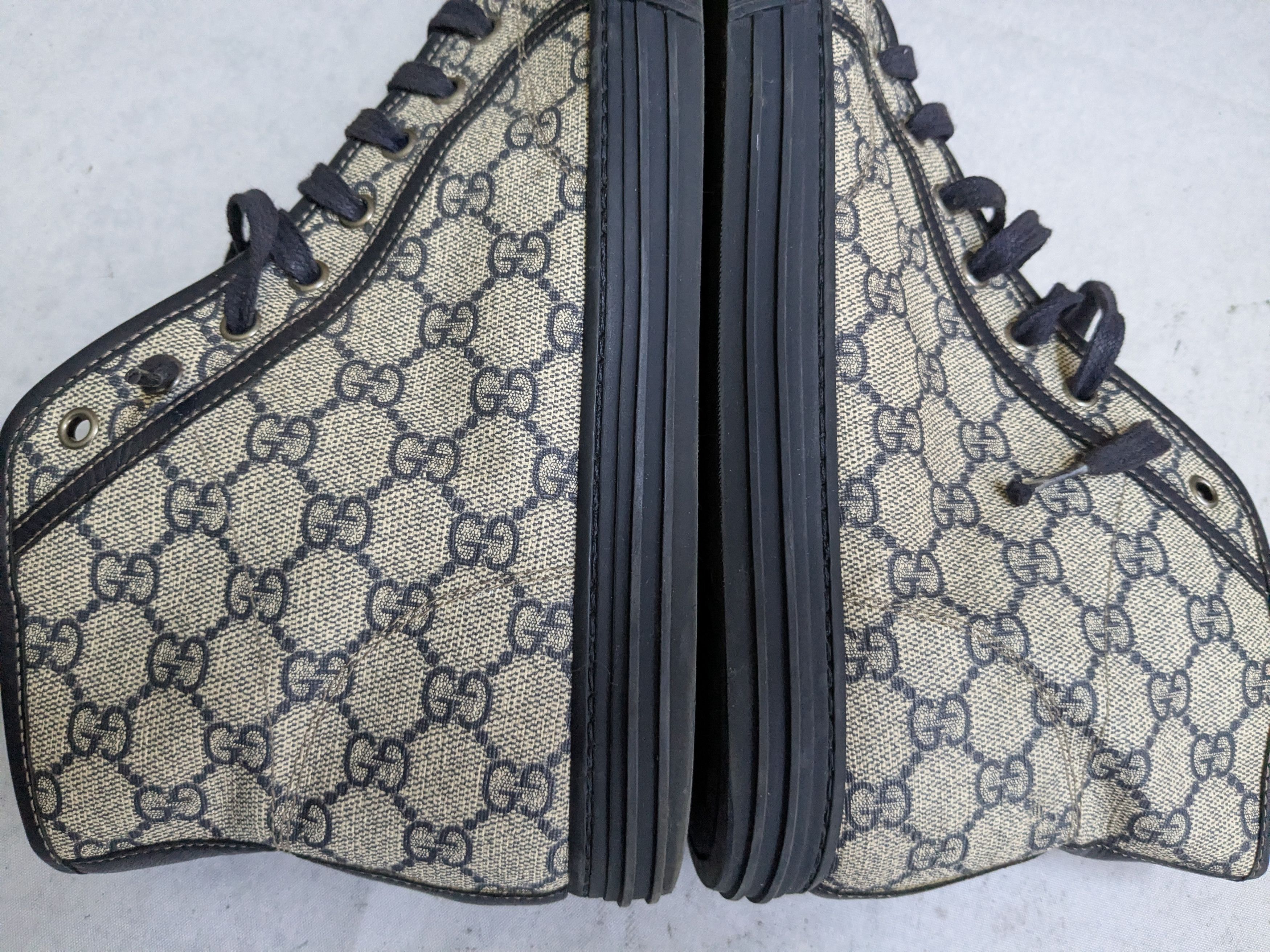 Gucci Gucci Monogram Sneakers Navy Blue 9.5 High Tops Size US 9.5 / EU 42-43 - 13 Thumbnail