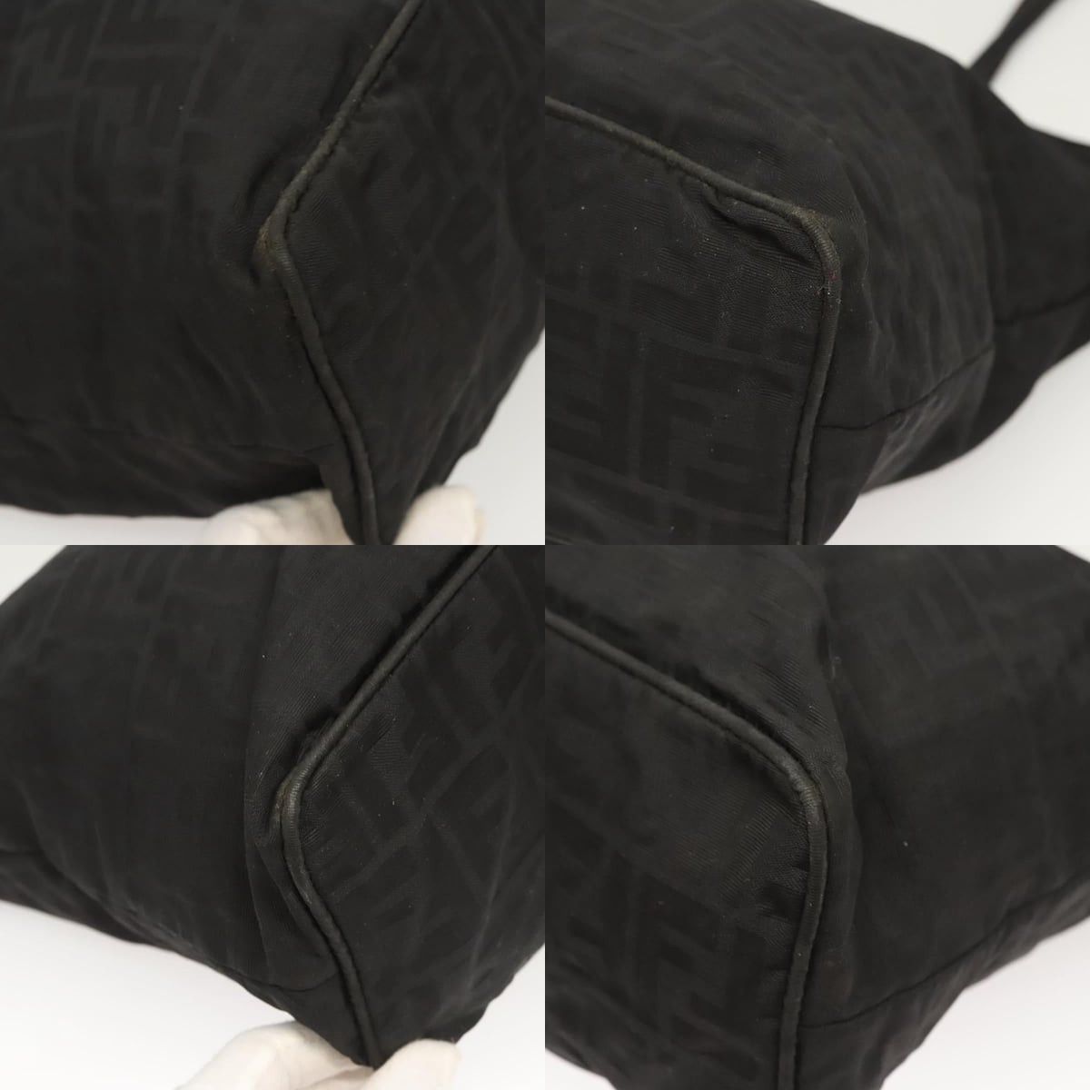 Fendi FENDI Zucca Canvas Tote Bag Nylon Black Silver Size ONE SIZE - 10 Thumbnail