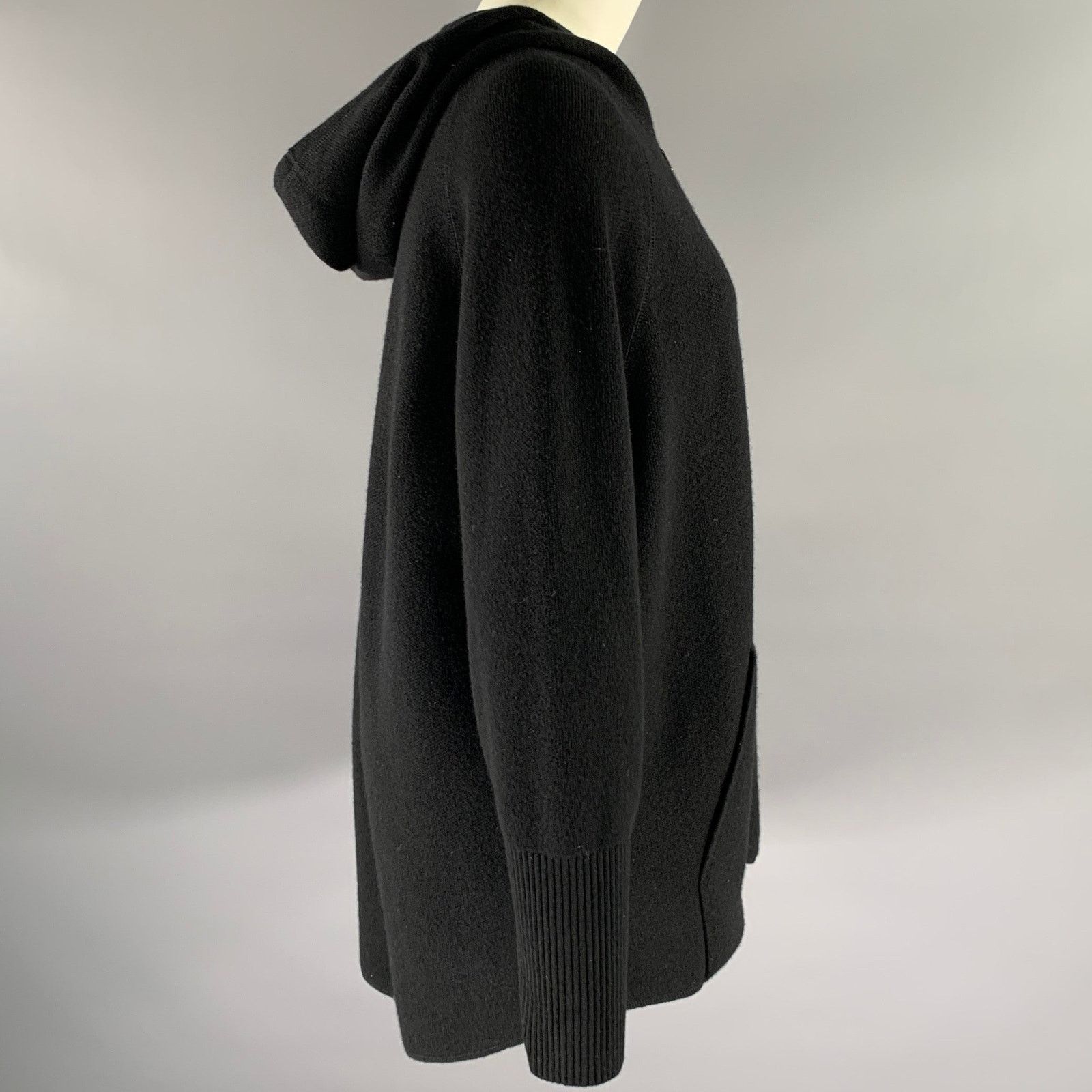 Akris AKRIS Size M Black Cashmere Hoodie Cardigan Size M / US 6-8 / IT 42-44 - 3 Thumbnail