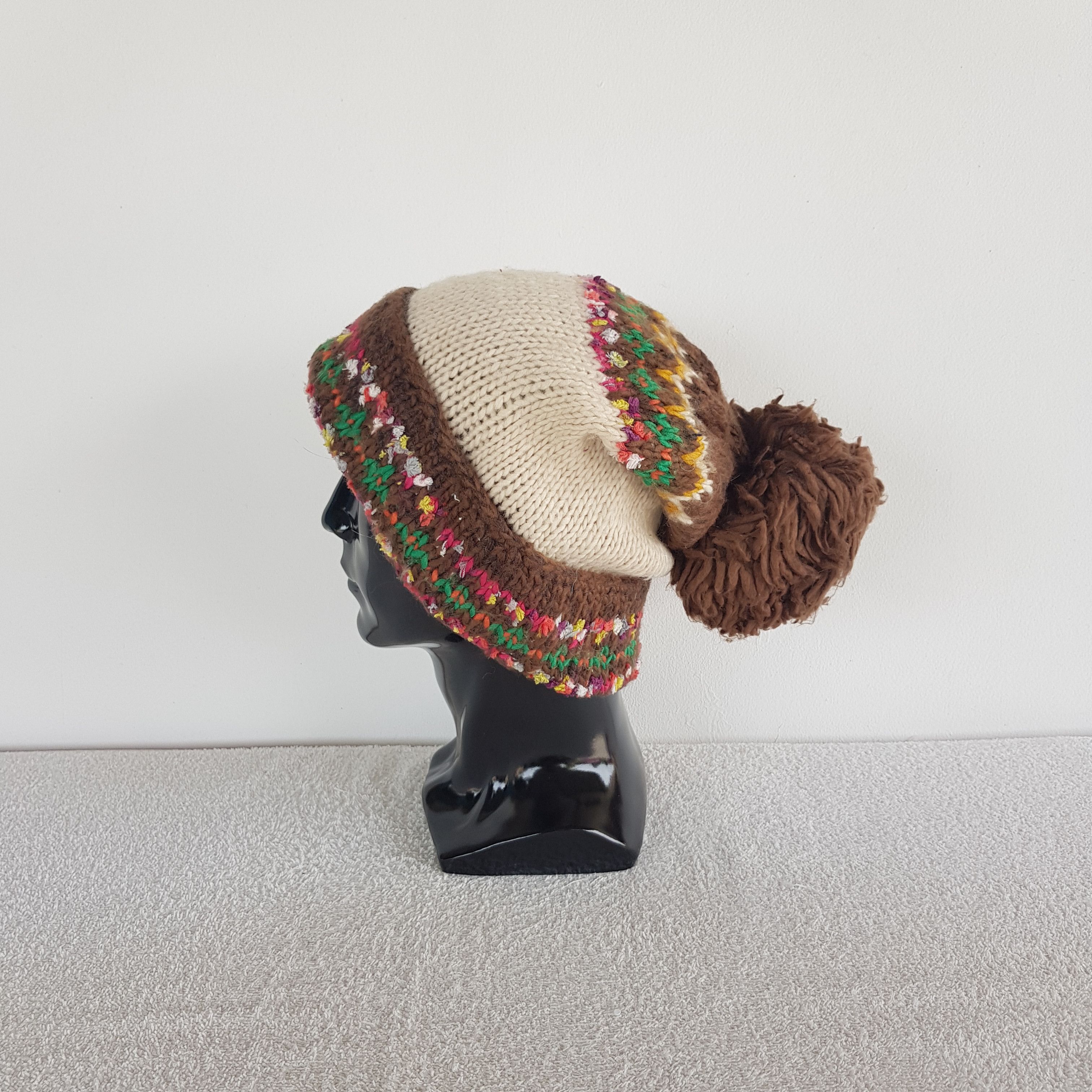 Homespun Knitwear Vintage Sweat Beanie Slouchy Crochet Snow Caps Hats. Size ONE SIZE - 4 Thumbnail