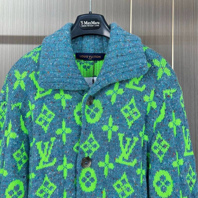 Louis Vuitton Green Patterned Knit Sweater-2506