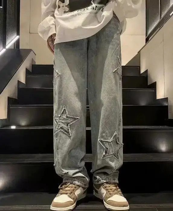 Japanese Brand Blue Color Star Aesthetic Spliced Denim Size US 32 / EU 48 - 4 Thumbnail