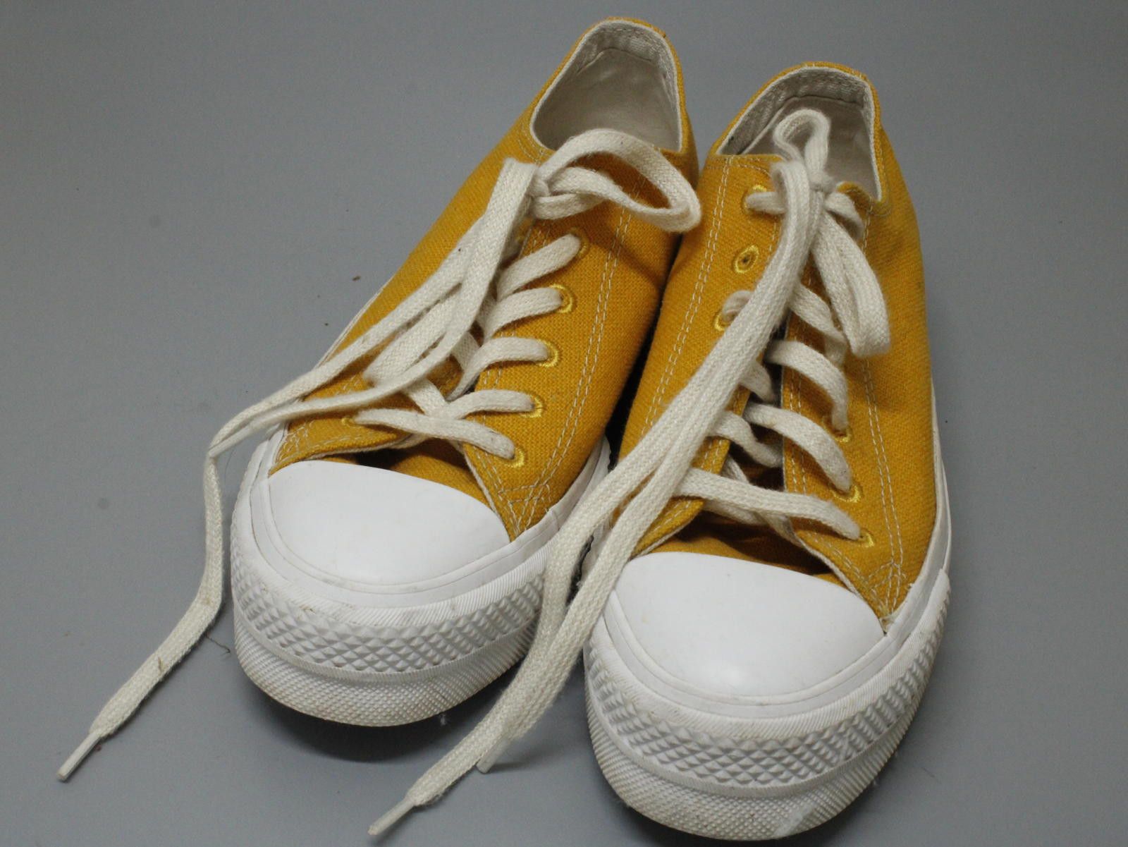 Unknown London Yellow Canvas Allstar Women's Sneakers with White Rubber Toe Size US 7.5 / IT 37.5 - 1 Thumbnail