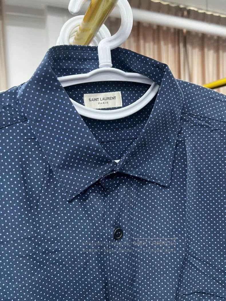 Yves Saint Laurent SAINT LAURENT Polka Dot Silk Shirt. Size US M / EU 48-50 / 2 - 2 Thumbnail