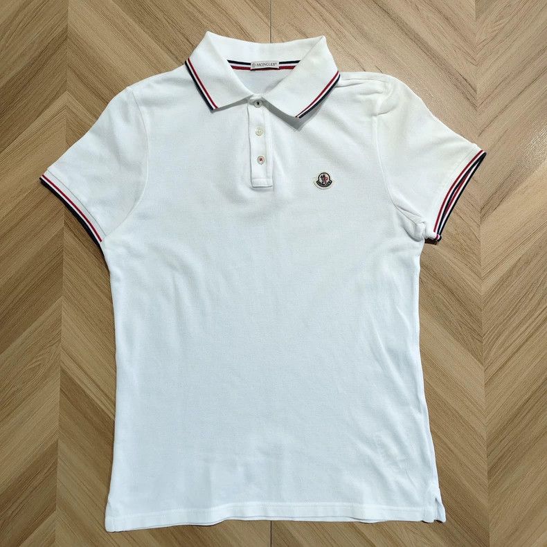Moncler Moncler White Short Sleeve Polo Shirt-yf Size US S / EU 44-46 / 1 - 1 Thumbnail