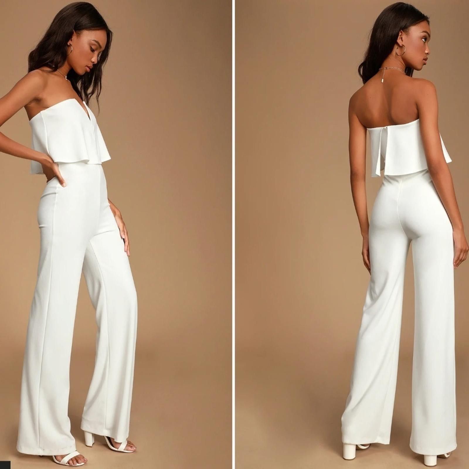 Lulus LULU's Wedding Bridal Shower Bachelorette Rehearsal Pantsuit Size S / US 4 / IT 40 - 6 Thumbnail