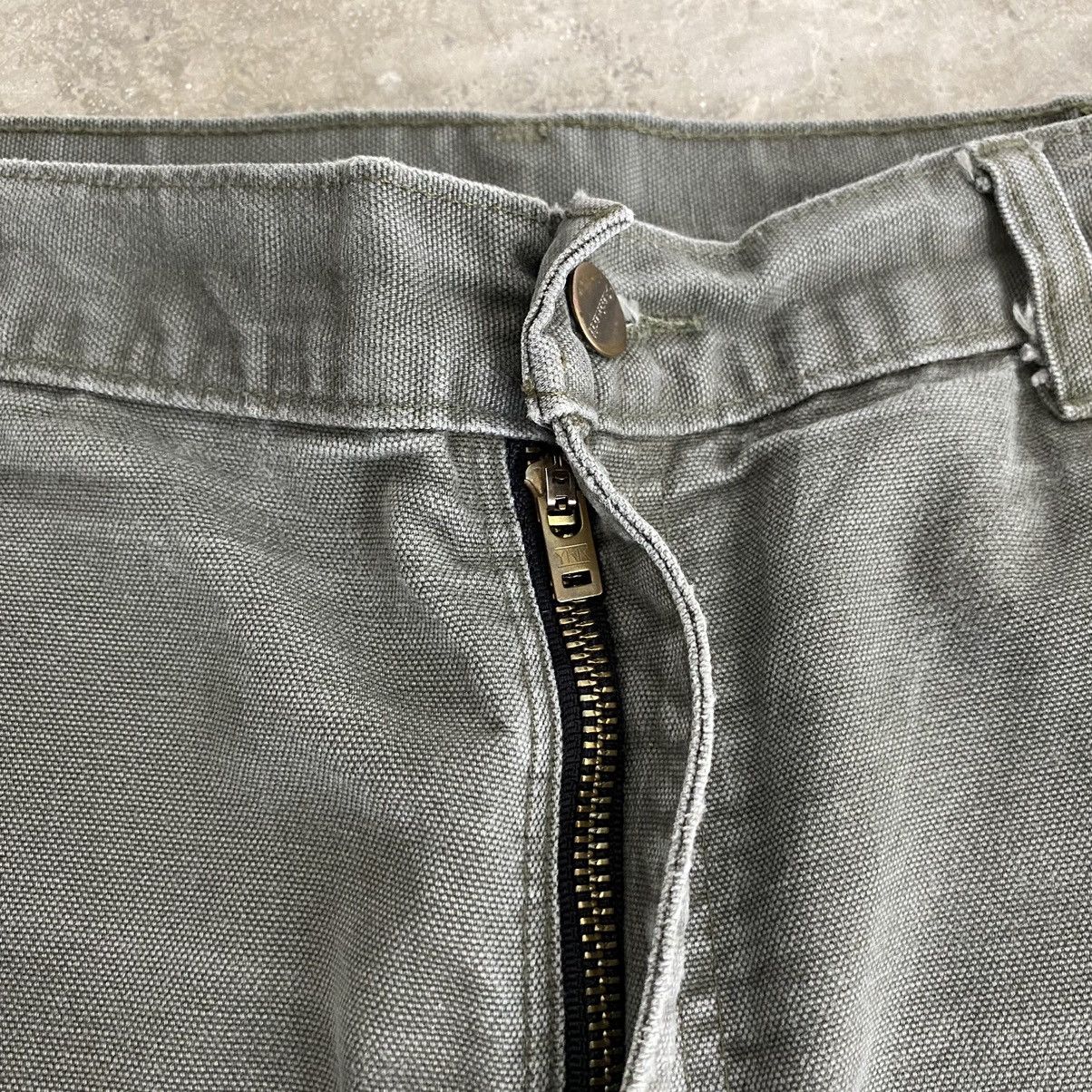 Carhartt VTG Carhartt Faded Moss Green Ripped Carpenter Pants Size US 37 - 14 Thumbnail